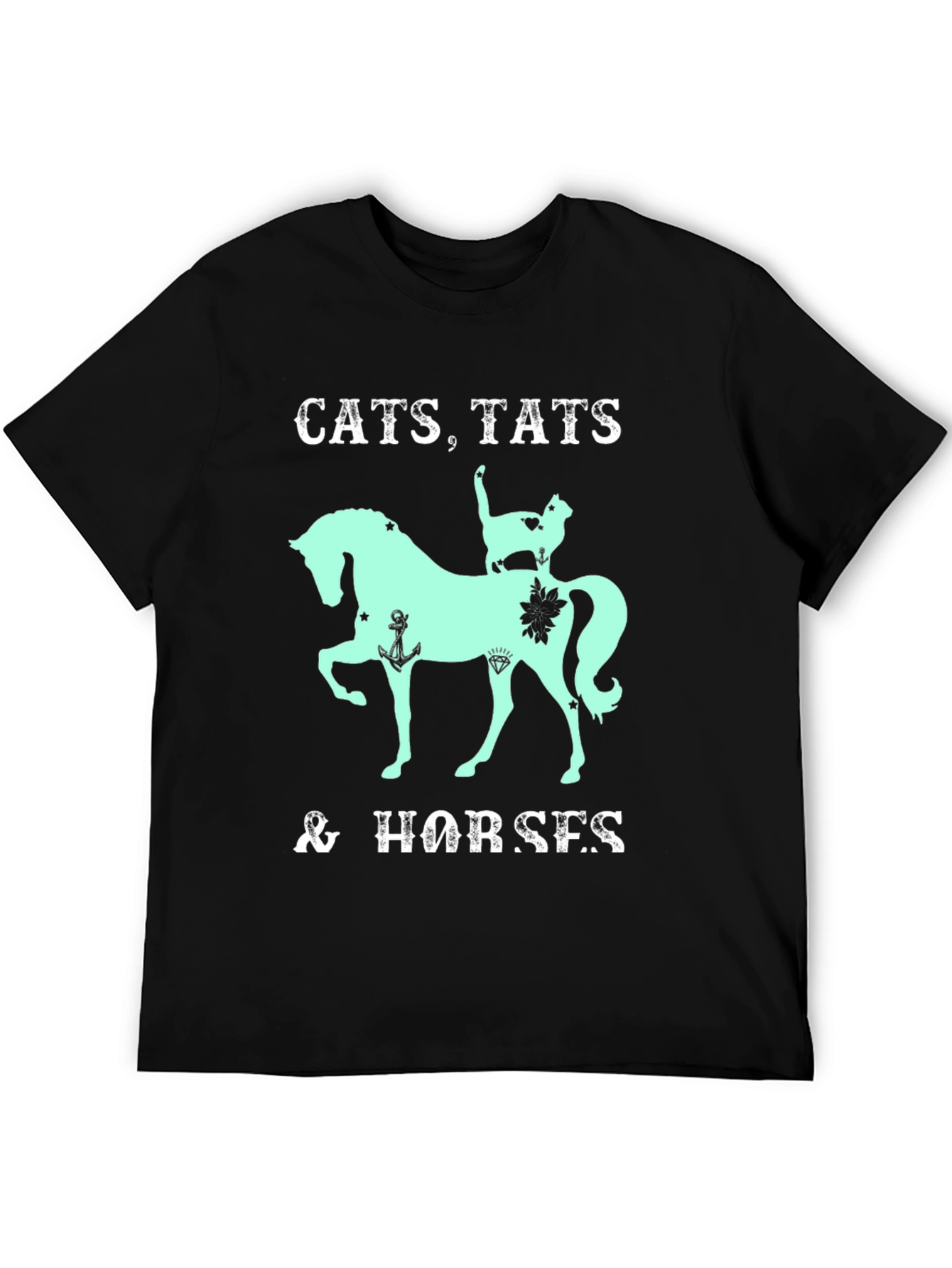 Cats Tats & Horses Graphic T-Shirt