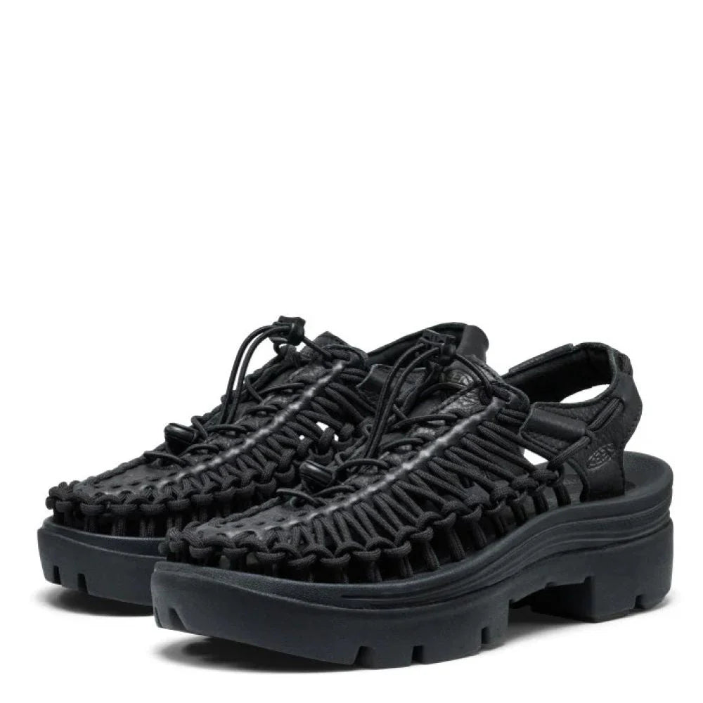 Keen Women's Uneek PLT in Black Smooth Leather