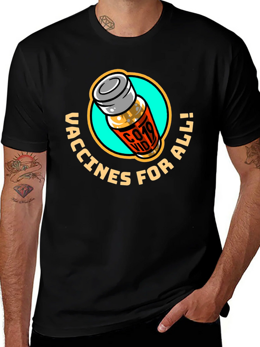 Vaccines For All T-Shirt - Modern Graphic Tee