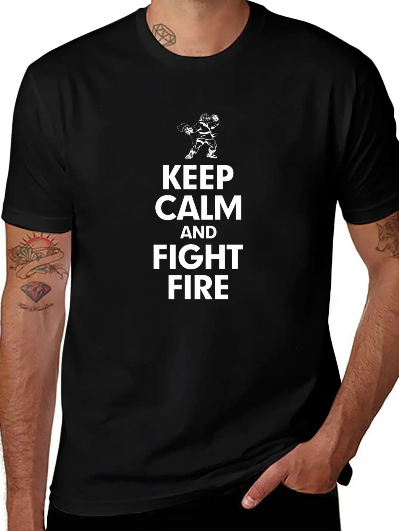 KEEP CALM AND FIGHT FIRE Timeless Short Sleeve Tee – Comfy And Minimalist Design