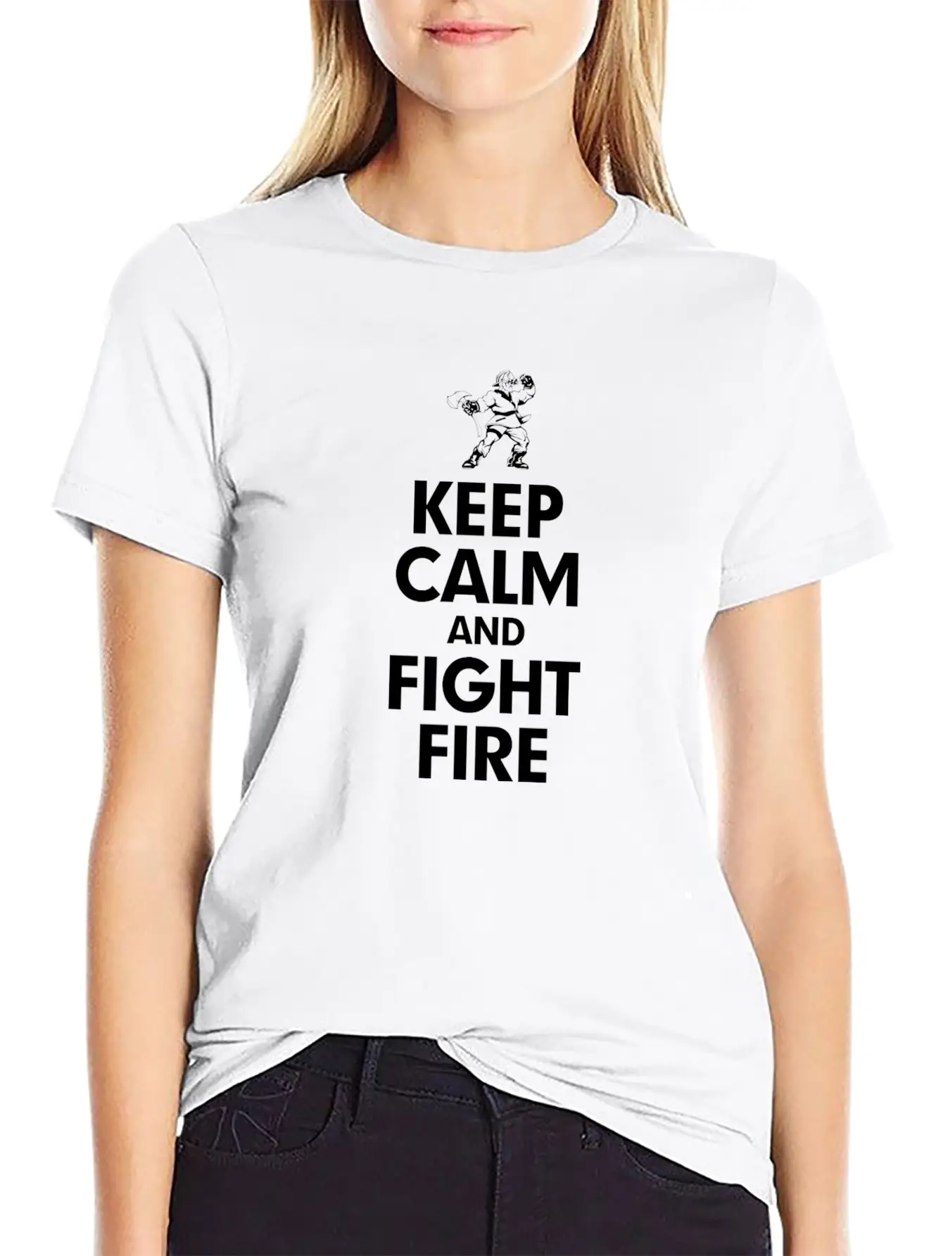 KEEP CALM AND FIGHT FIRE Timeless Short Sleeve Tee – Comfy And Minimalist Design