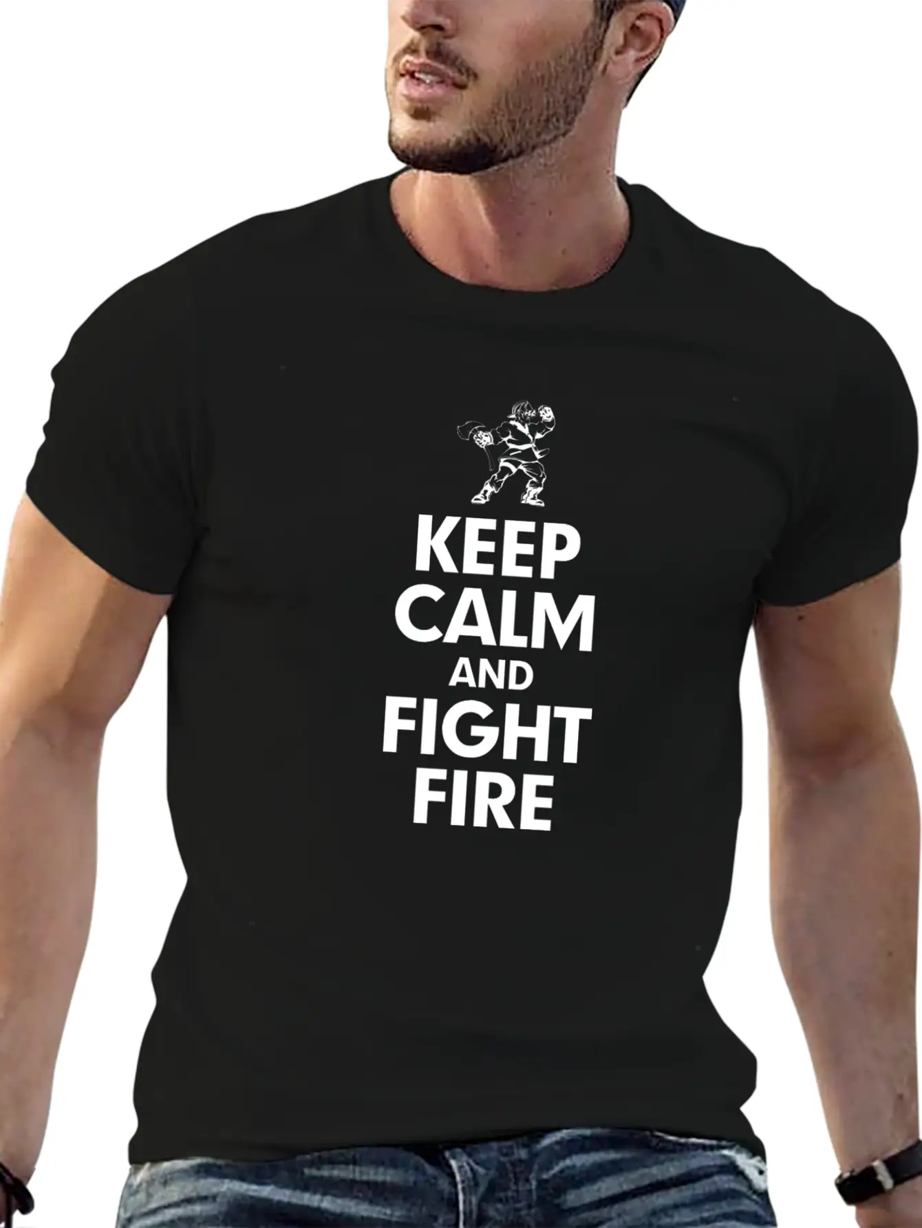 KEEP CALM AND FIGHT FIRE Timeless Short Sleeve Tee – Comfy And Minimalist Design