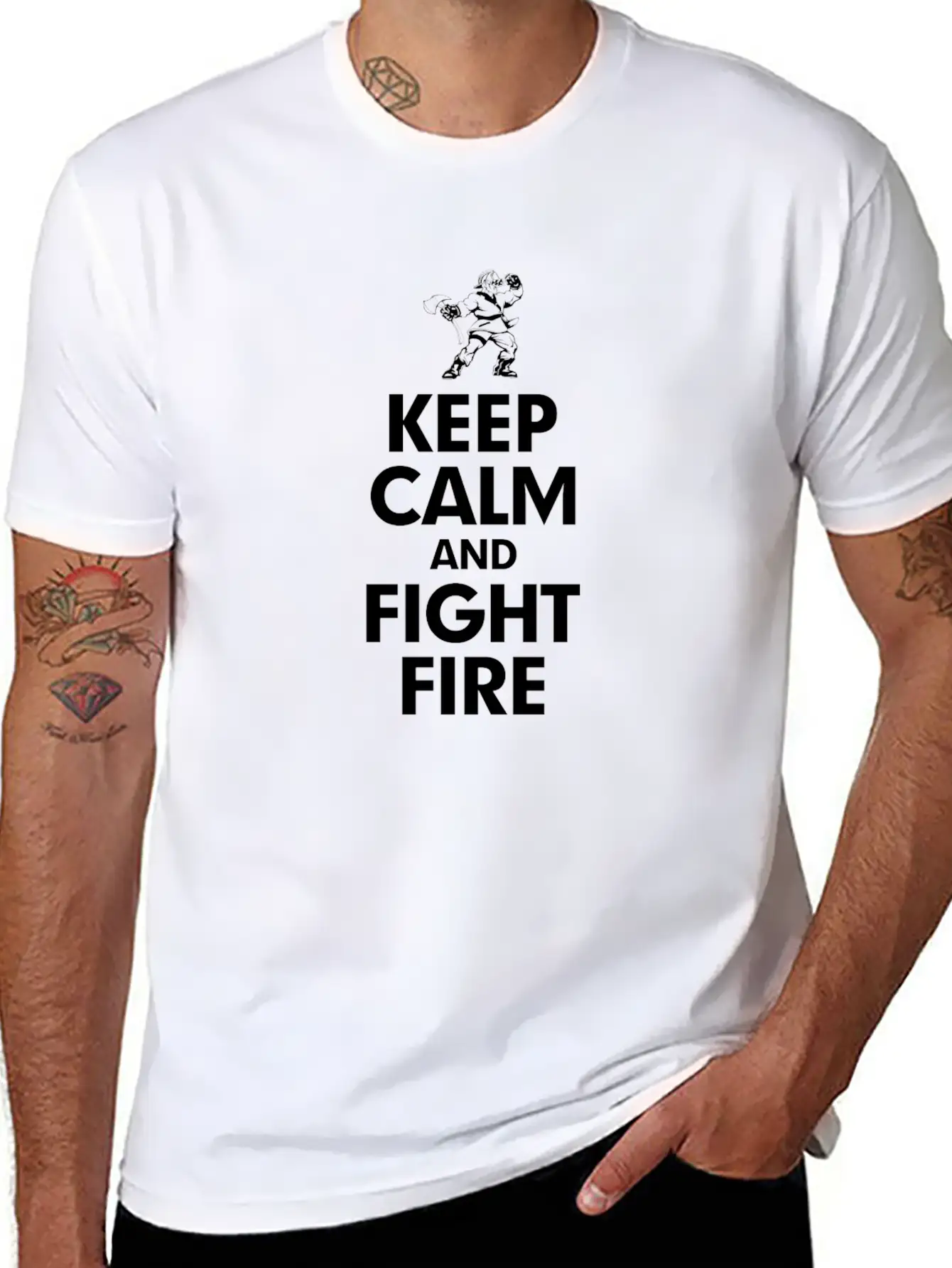 KEEP CALM AND FIGHT FIRE Timeless Short Sleeve Tee – Comfy And Minimalist Design