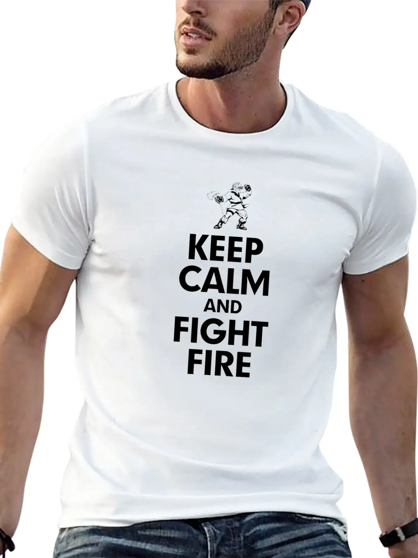 KEEP CALM AND FIGHT FIRE Timeless Short Sleeve Tee – Comfy And Minimalist Design