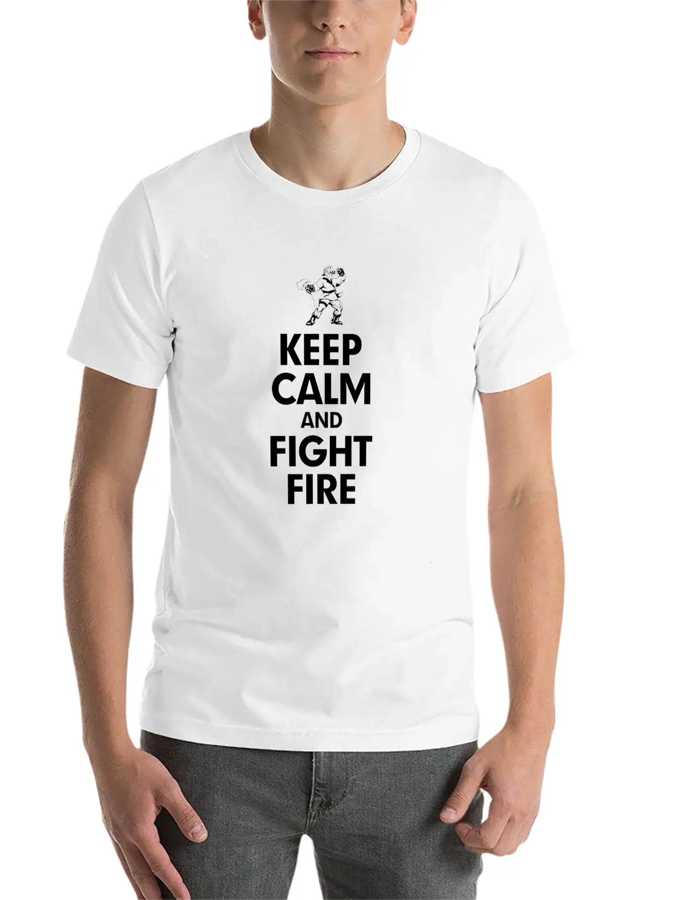 KEEP CALM AND FIGHT FIRE Timeless Short Sleeve Tee – Comfy And Minimalist Design
