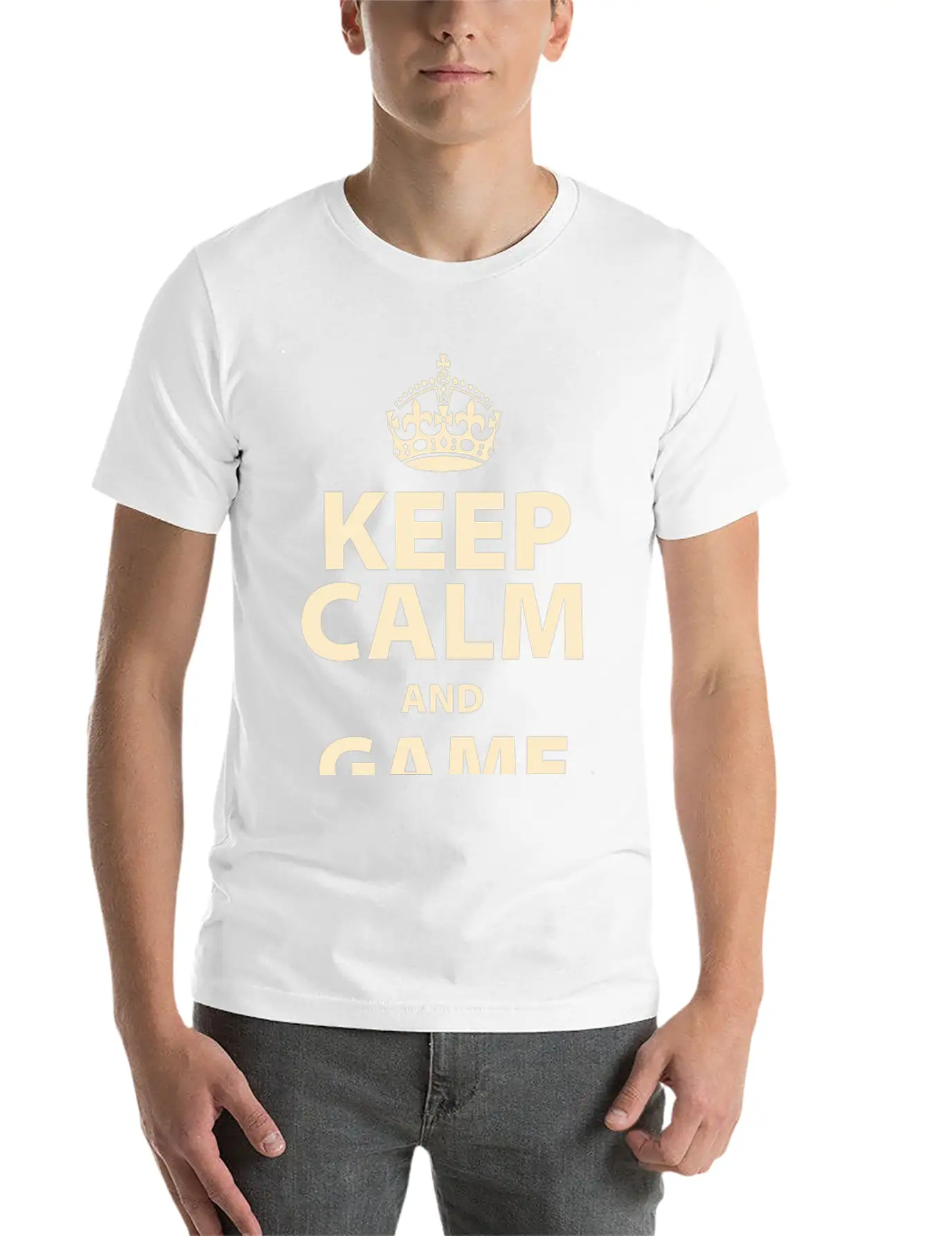 Keep Calm And Game On Unisex Short Sleeve Soft Cotton T-Shirt – Casual Everyday Wear