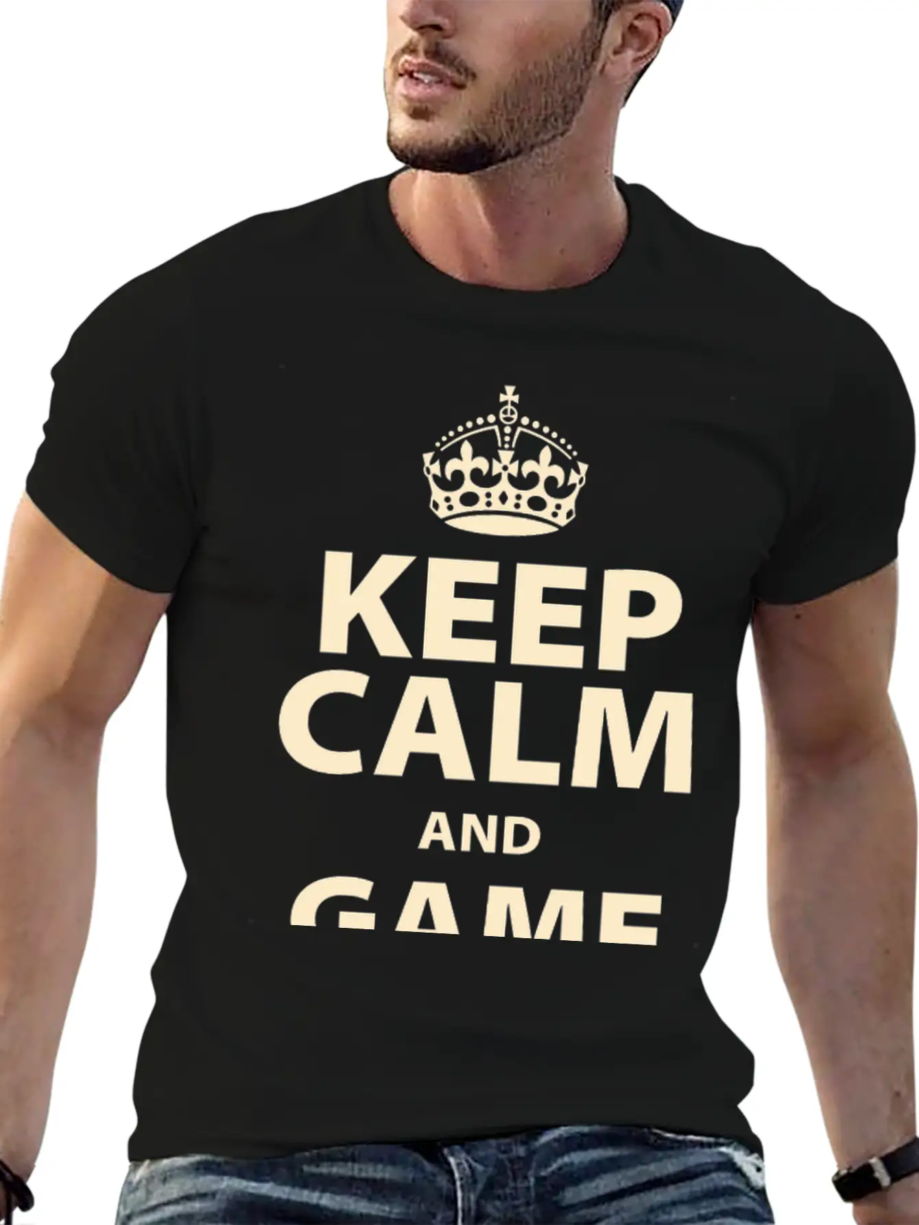 Keep Calm And Game On Unisex Short Sleeve Soft Cotton T-Shirt – Casual Everyday Wear