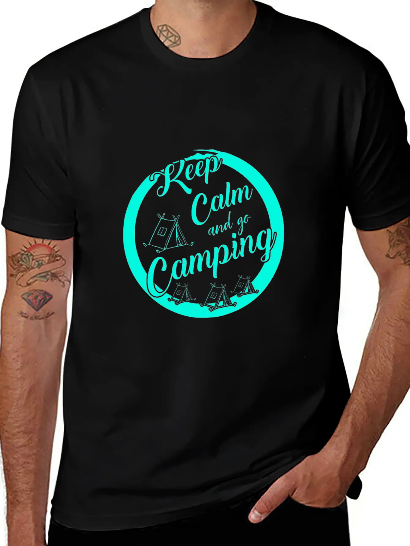 Keep Calm And Go Camping Unisex Short Sleeve Soft Cotton T-Shirt – Casual Everyday Wear