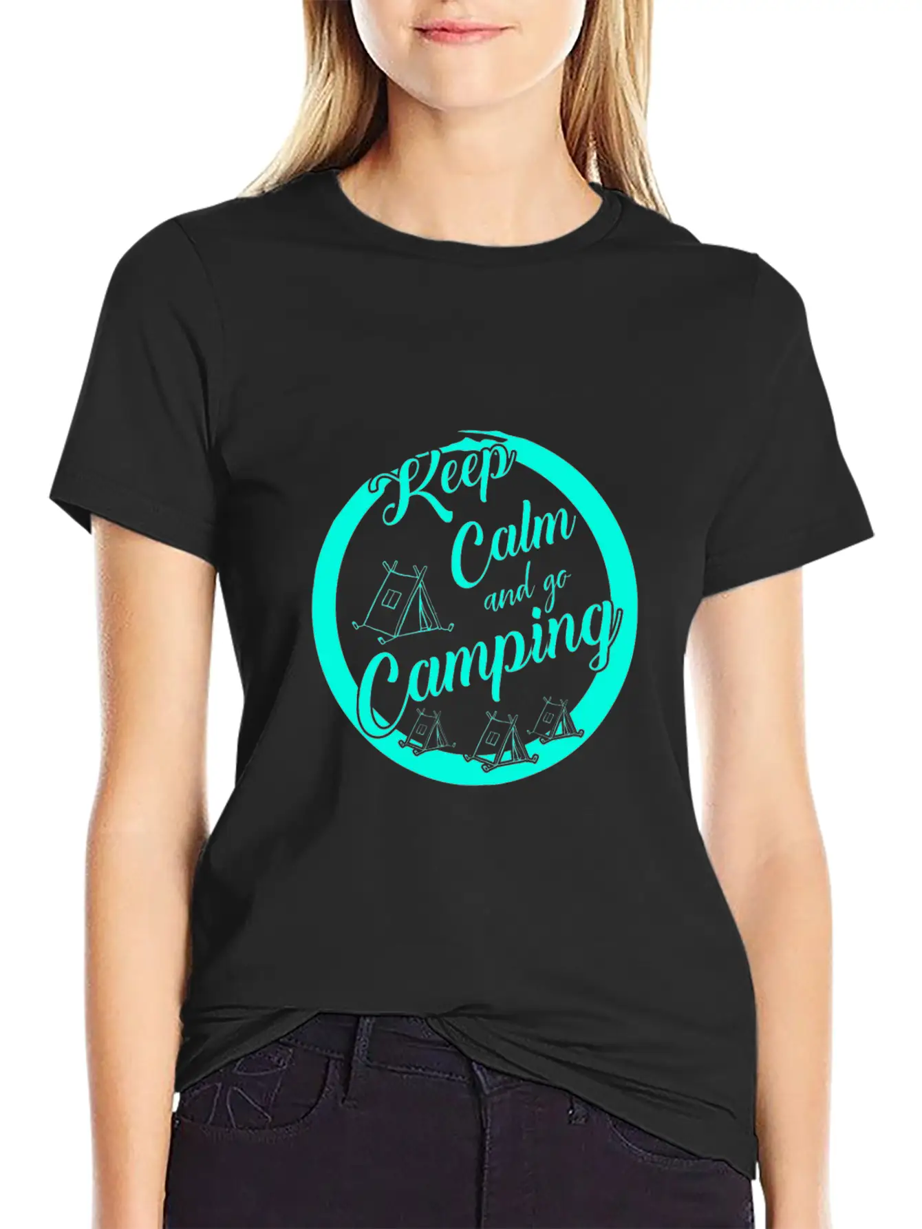 Keep Calm And Go Camping Unisex Short Sleeve Soft Cotton T-Shirt – Casual Everyday Wear