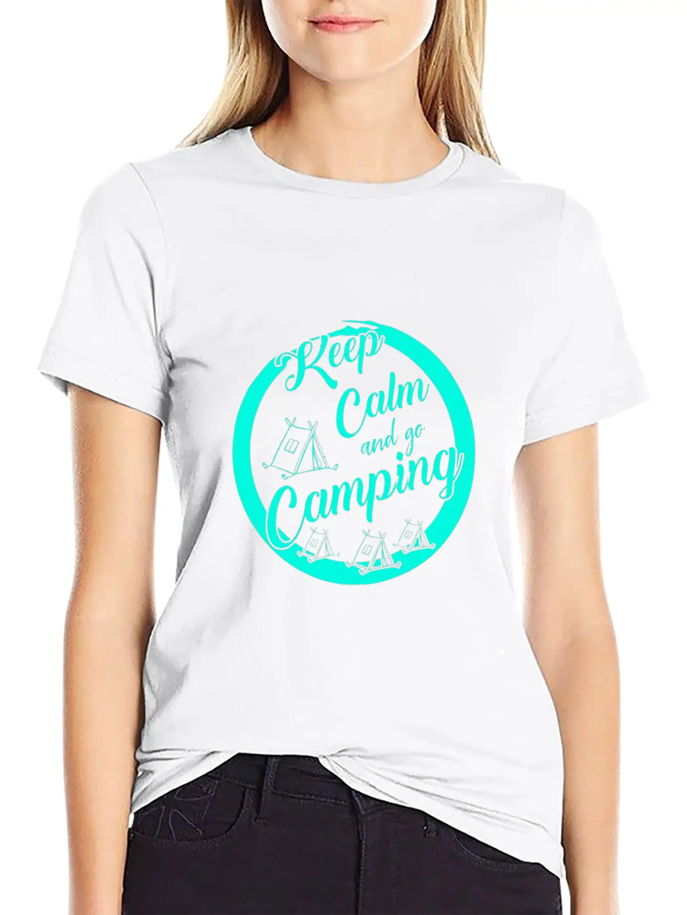 Keep Calm And Go Camping Unisex Short Sleeve Soft Cotton T-Shirt – Casual Everyday Wear