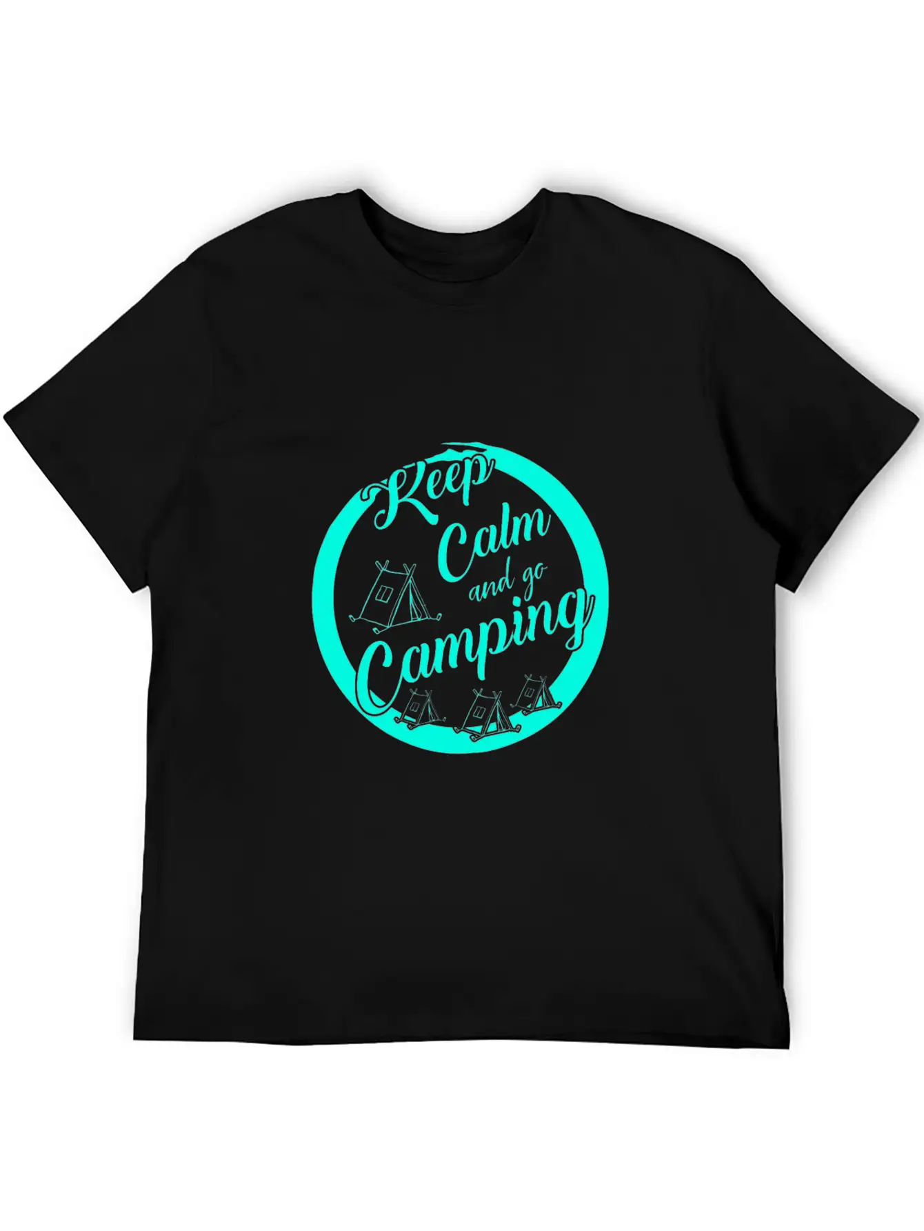 Keep Calm And Go Camping Unisex Short Sleeve Soft Cotton T-Shirt – Casual Everyday Wear