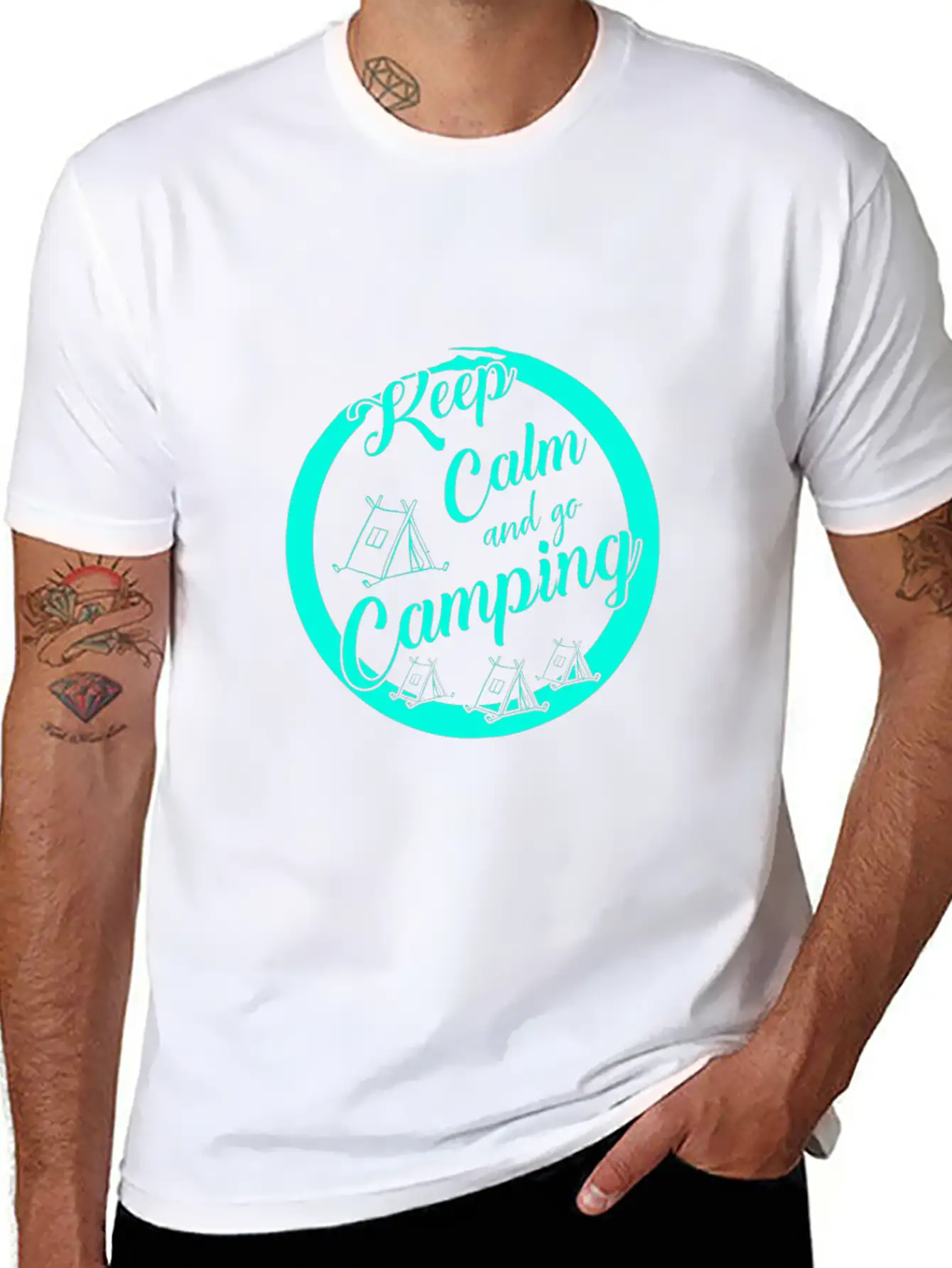 Keep Calm And Go Camping Unisex Short Sleeve Soft Cotton T-Shirt – Casual Everyday Wear