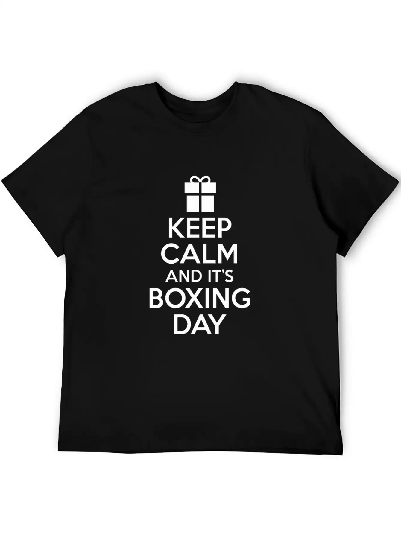 Keep Calm And It's Boxing Day After Christmas Sale Unisex Short Sleeve Soft Cotton T-Shirt – Casual Everyday Wear