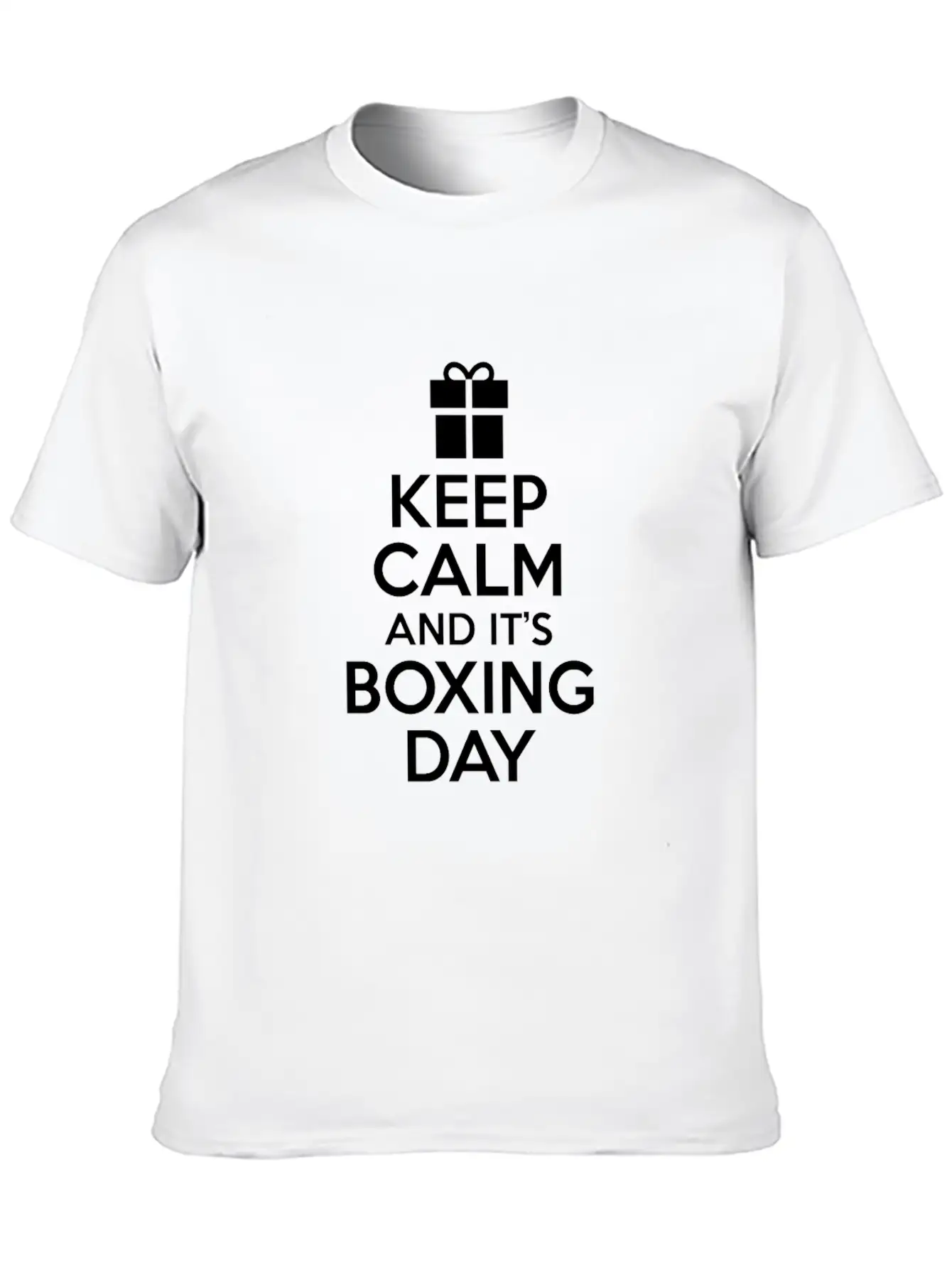 Keep Calm And It's Boxing Day After Christmas Sale Unisex Short Sleeve Soft Cotton T-Shirt – Casual Everyday Wear