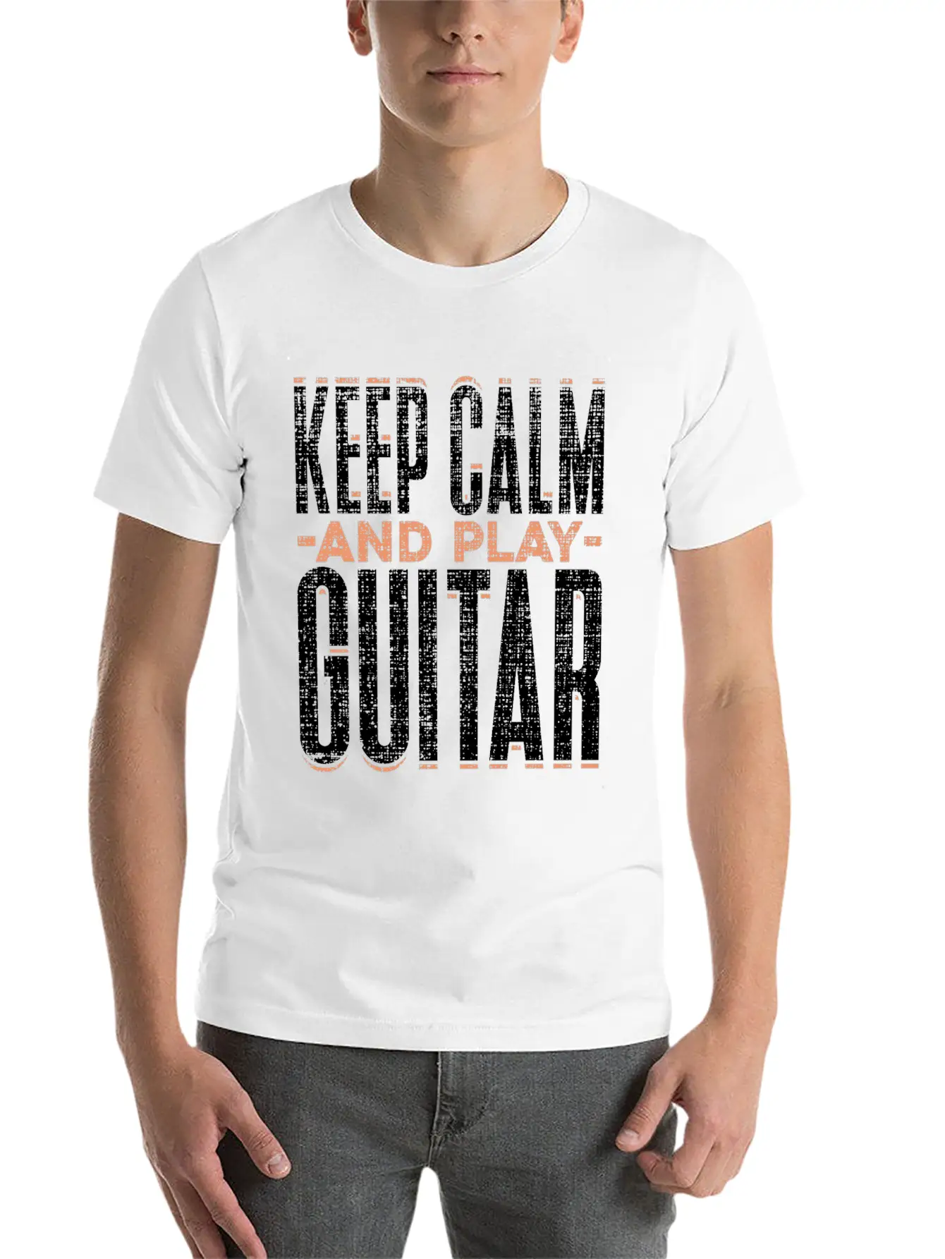 Keep Calm And Play Guitar Funny Quote Gift Comfortable Minimalist Graphic Tee – Summer Style Essential