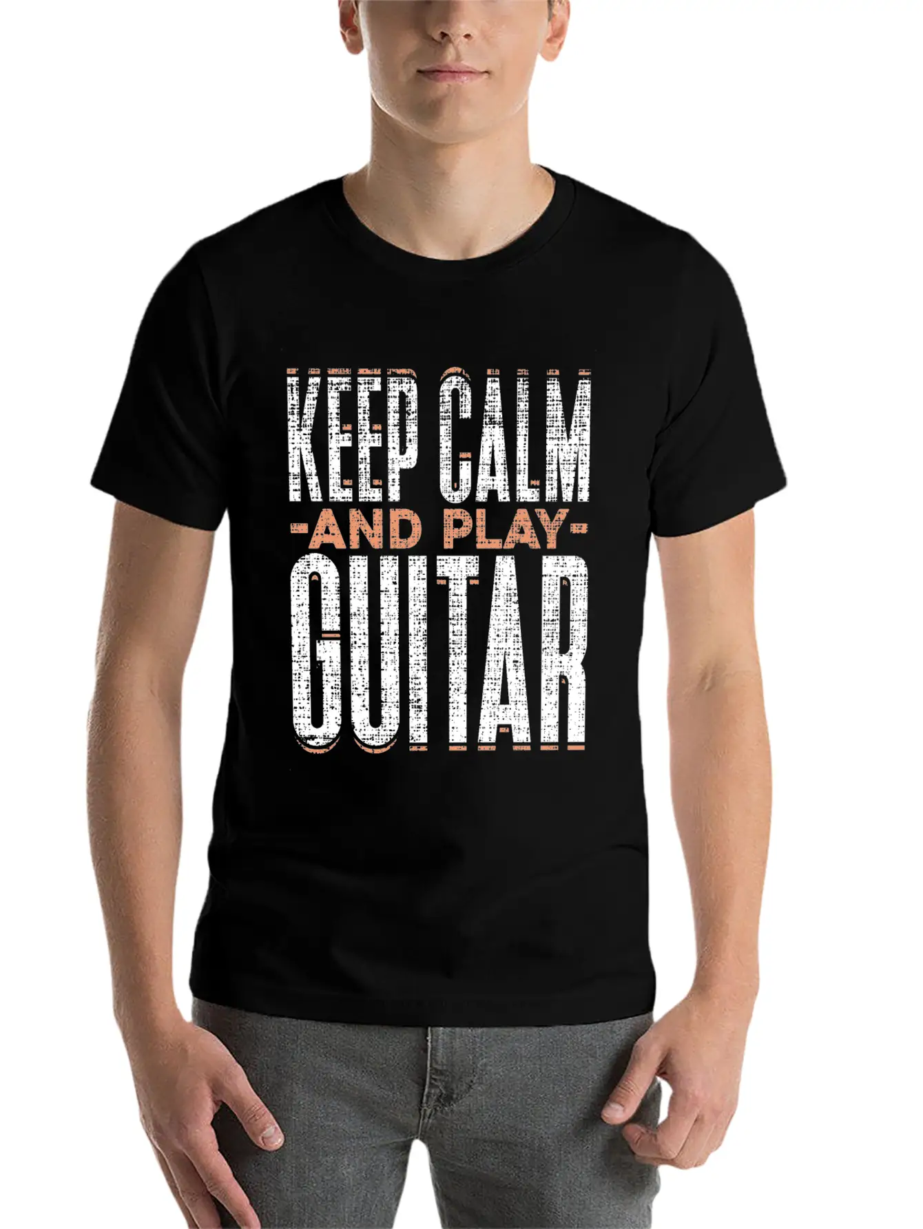 Keep Calm And Play Guitar Funny Quote Gift Comfortable Minimalist Graphic Tee – Summer Style Essential