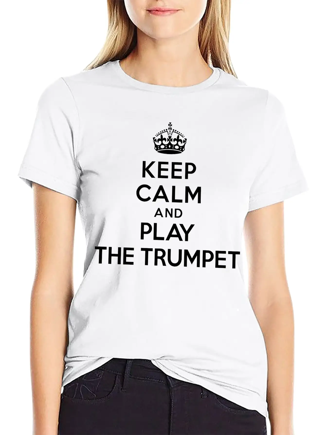 Keep Calm And Play The Trumpet Unisex Short Sleeve Soft Cotton T-Shirt – Casual Everyday Wear
