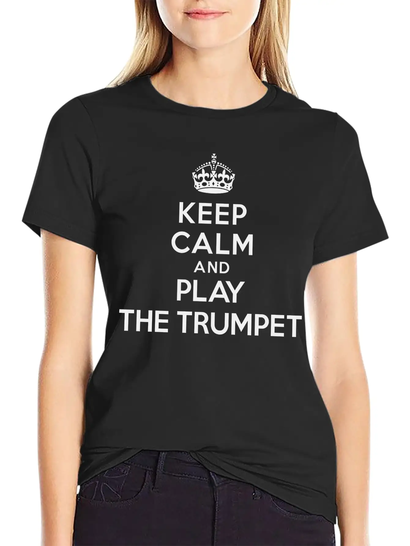 Keep Calm And Play The Trumpet Unisex Short Sleeve Soft Cotton T-Shirt – Casual Everyday Wear