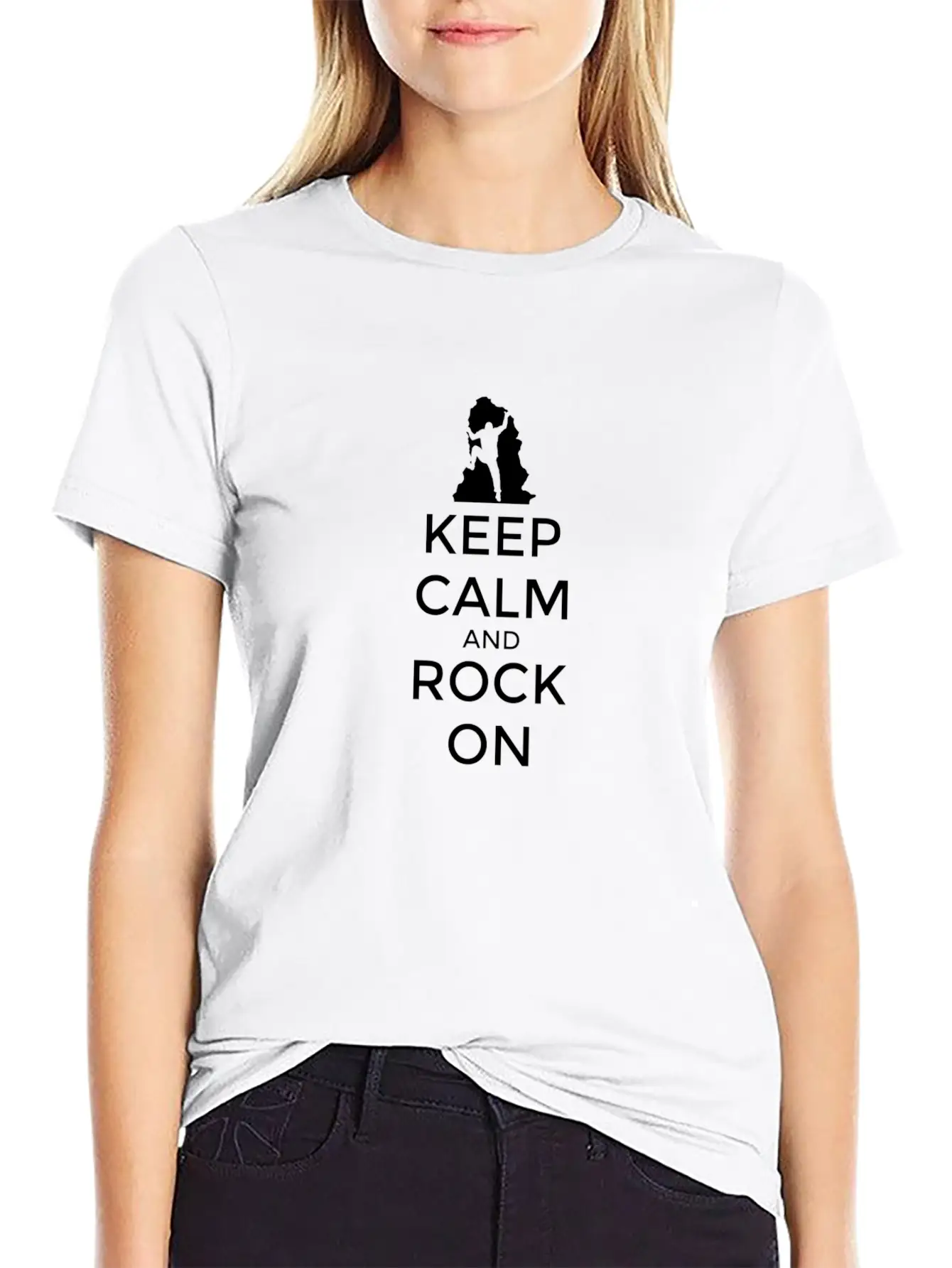 Keep Calm And Rock On Unisex Short Sleeve Soft Cotton T-Shirt – Casual Everyday Wear