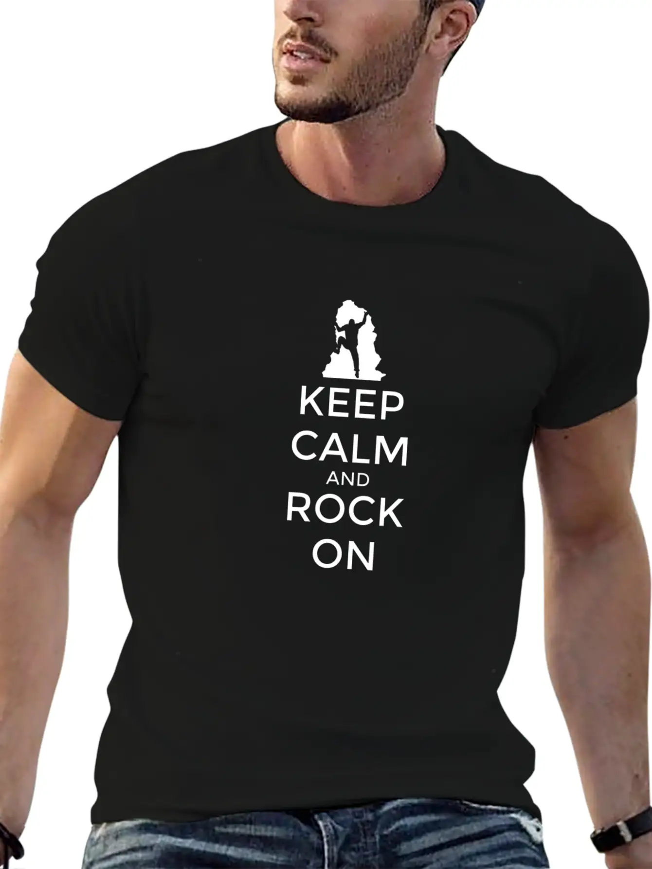 Keep Calm And Rock On Unisex Short Sleeve Soft Cotton T-Shirt – Casual Everyday Wear