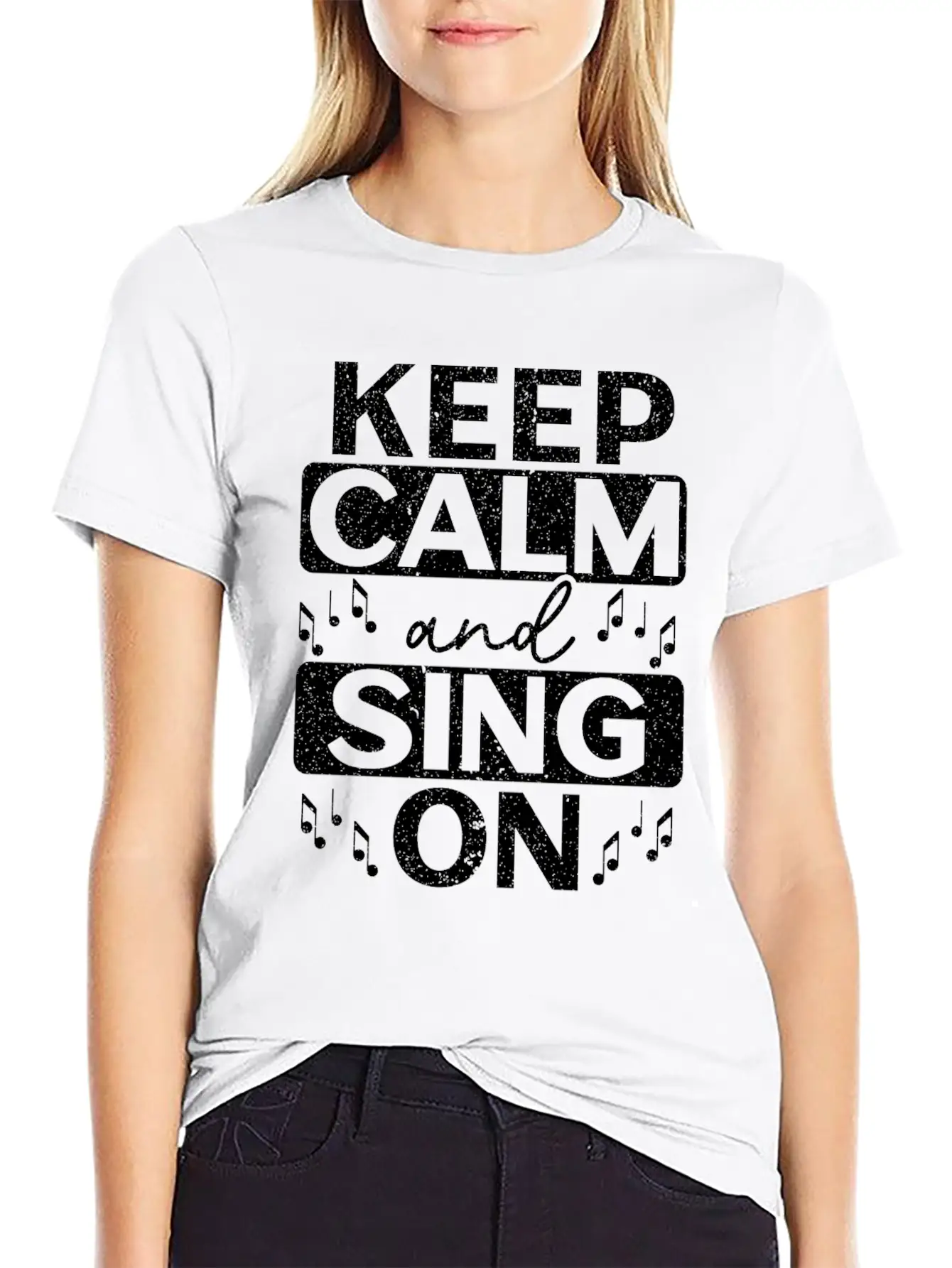 Keep Calm And Sing On Singer Music Karaoke Comfortable Minimalist Graphic Tee – Summer Style Essential