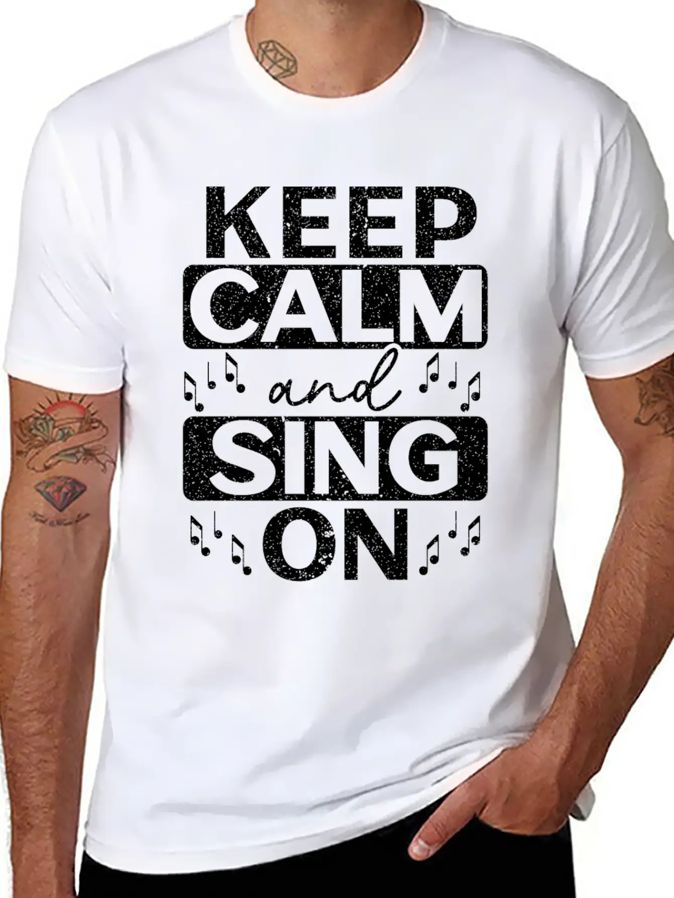 Keep Calm And Sing On Singer Music Karaoke Comfortable Minimalist Graphic Tee – Summer Style Essential