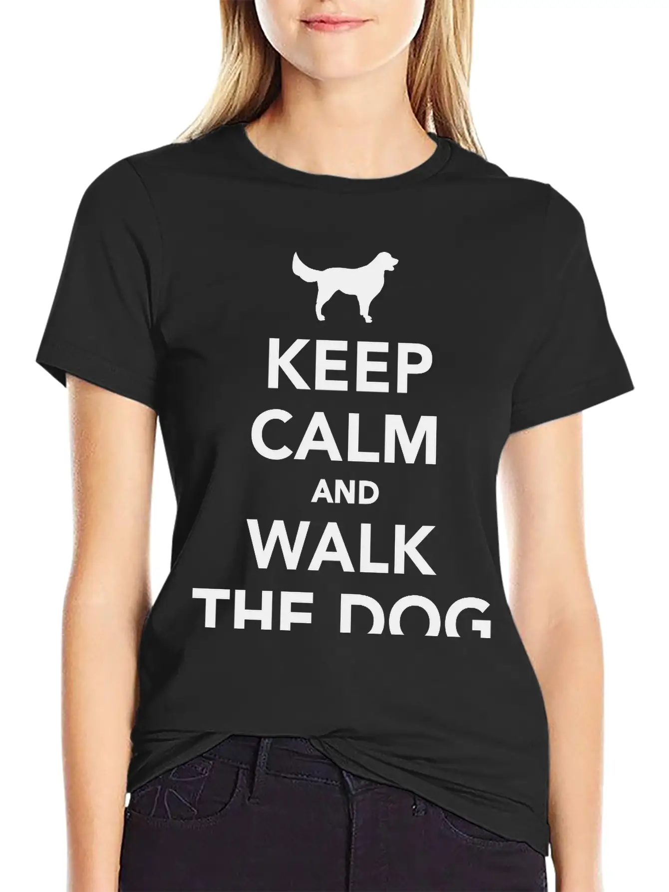 Keep Calm And Walk Dog Unisex Short Sleeve Soft Cotton T-Shirt – Casual Everyday Wear