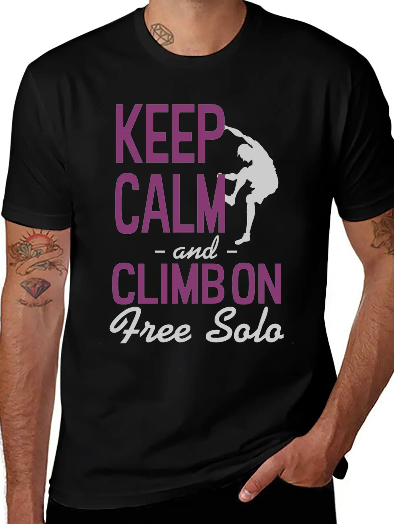 Keep Calm Climb On Stylish Everyday T-Shirt – Unisex Basic Cotton Tee