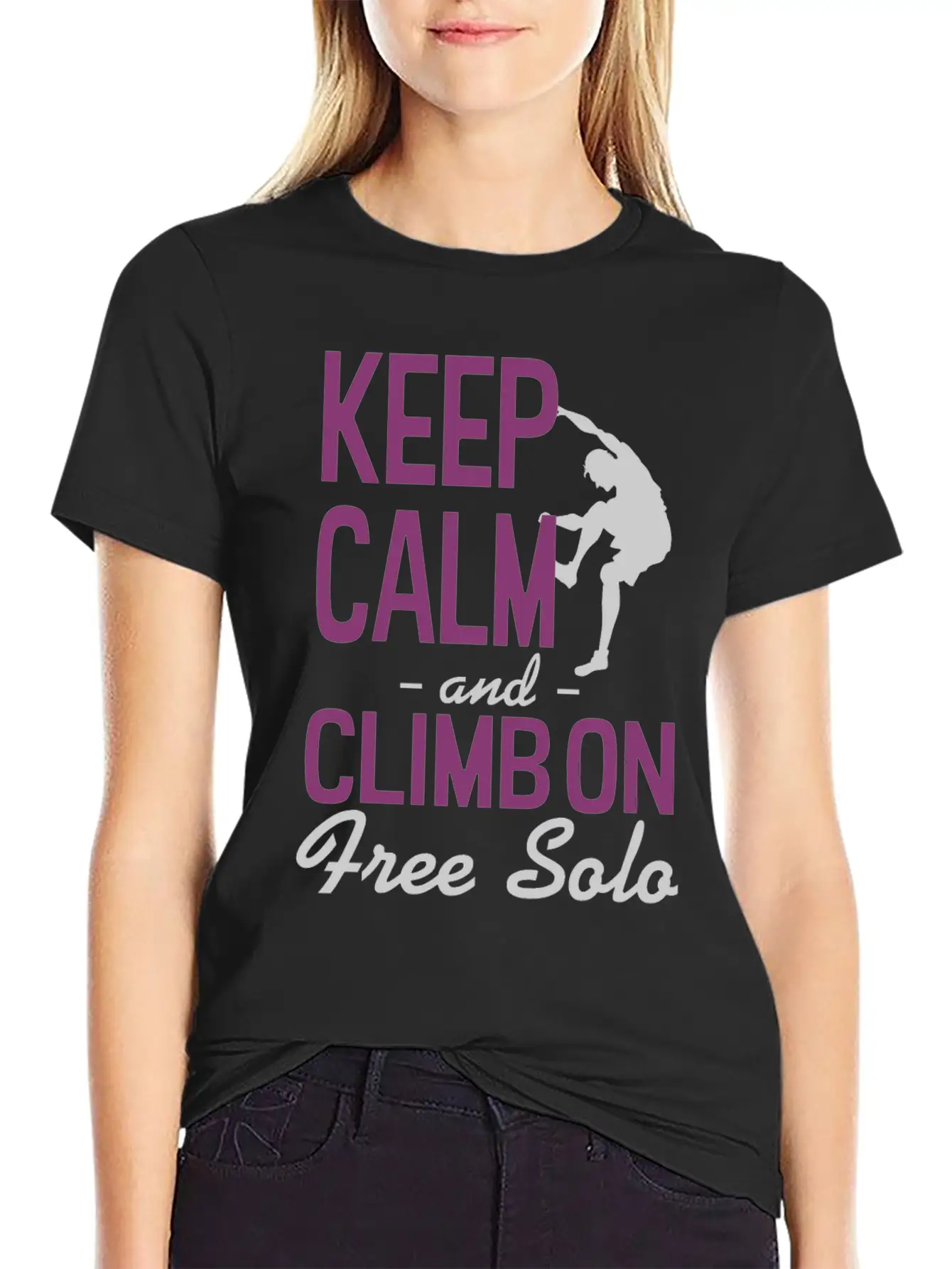 Keep Calm Climb On Stylish Everyday T-Shirt – Unisex Basic Cotton Tee