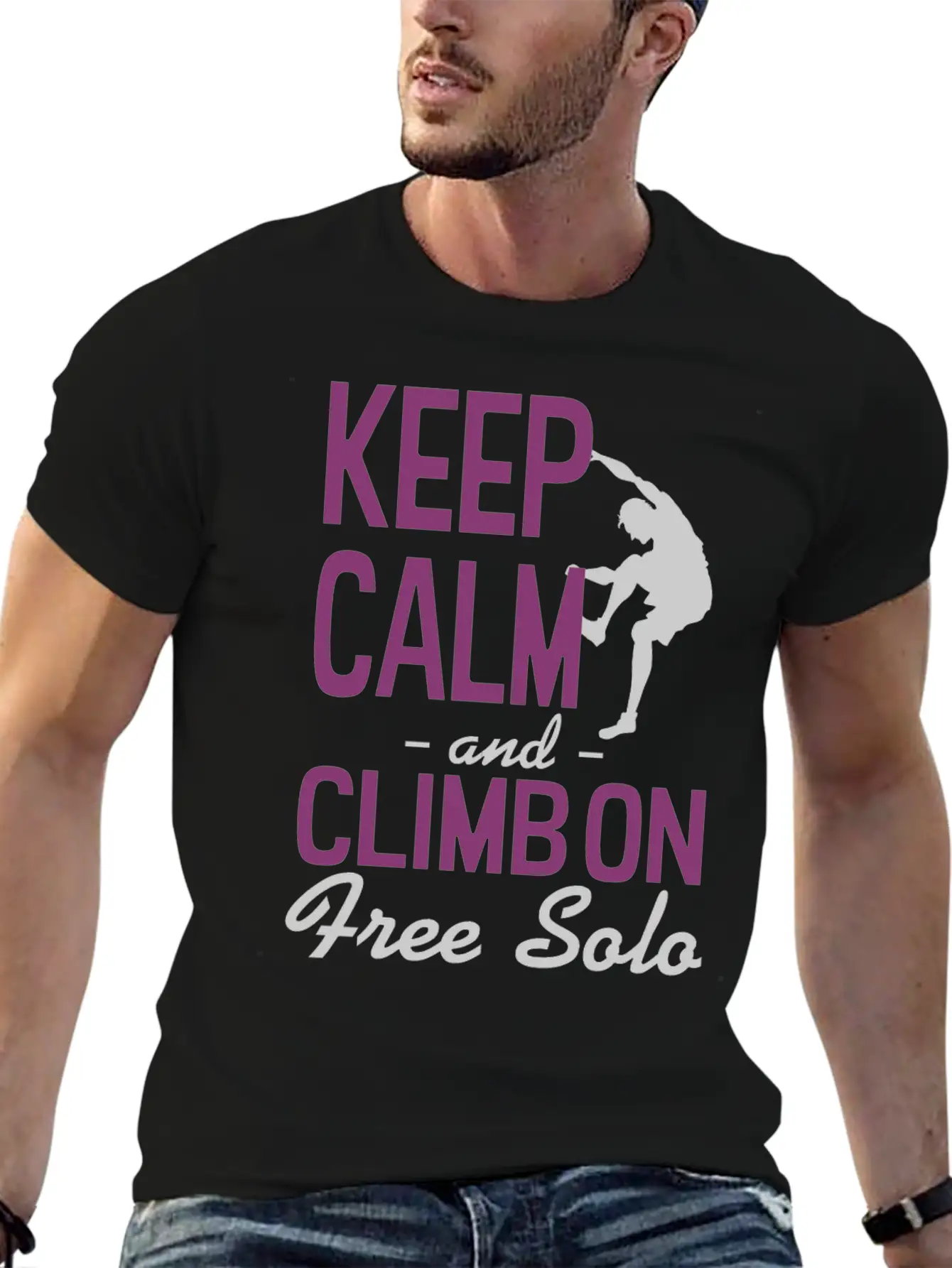 Keep Calm Climb On Stylish Everyday T-Shirt – Unisex Basic Cotton Tee