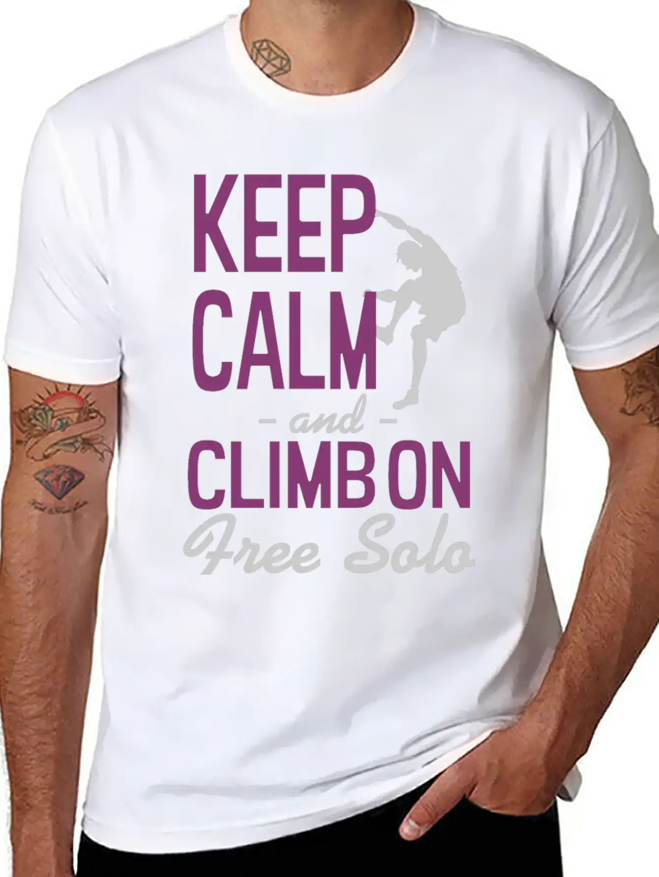 Keep Calm Climb On Stylish Everyday T-Shirt – Unisex Basic Cotton Tee