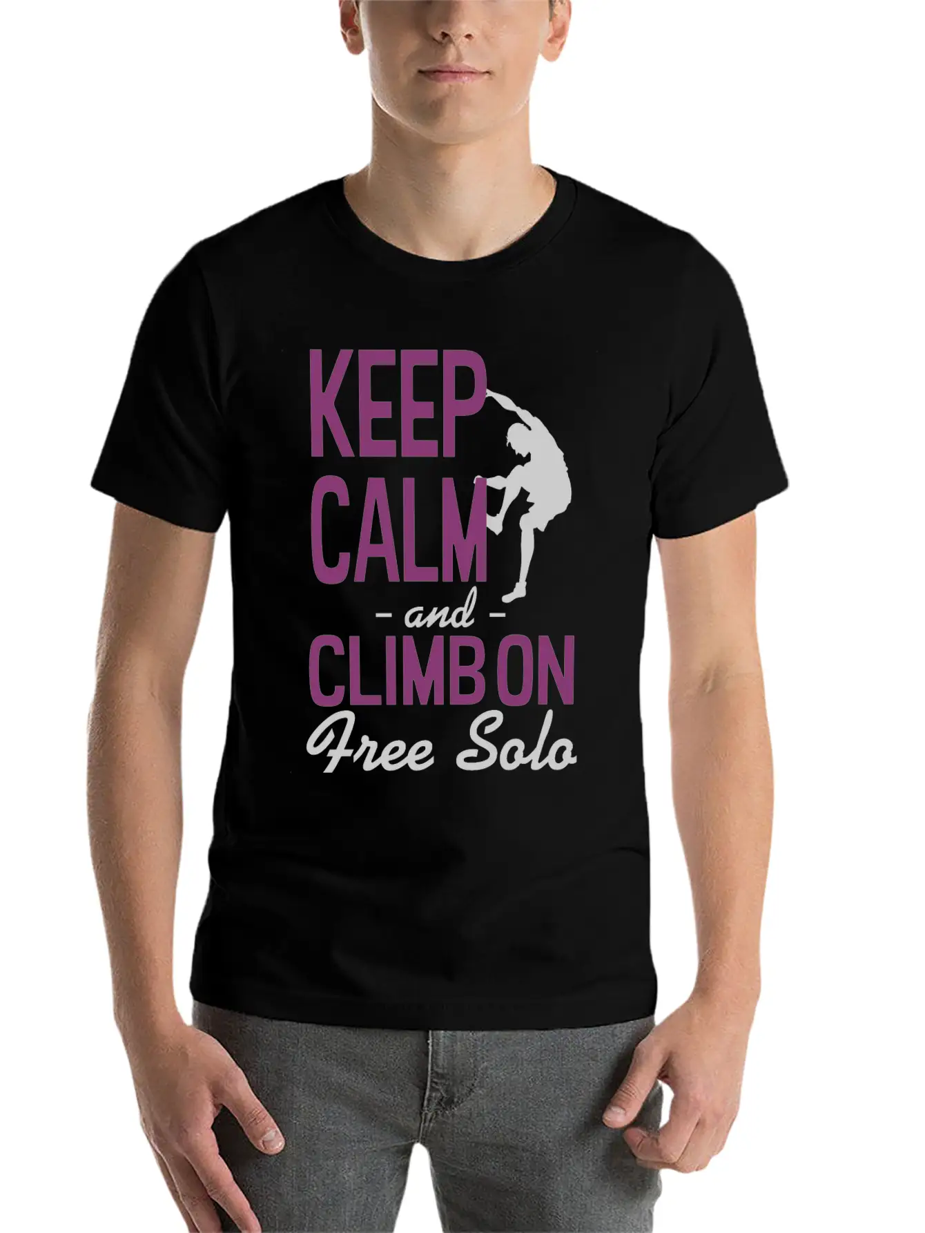 Keep Calm Climb On Stylish Everyday T-Shirt – Unisex Basic Cotton Tee