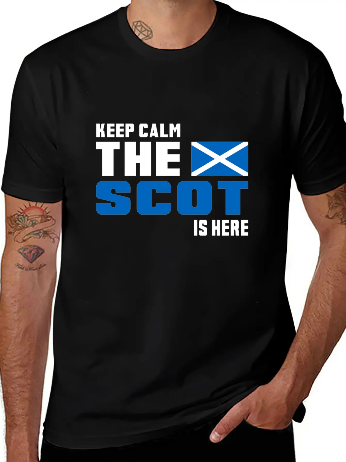 Keep Calm Scotland Design Gift Idea Basic Graphic T-Shirt – Daily Comfort In Soft Cotton