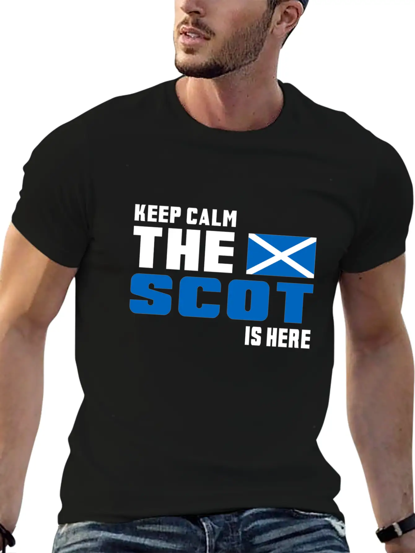 Keep Calm Scotland Design Gift Idea Basic Graphic T-Shirt – Daily Comfort In Soft Cotton