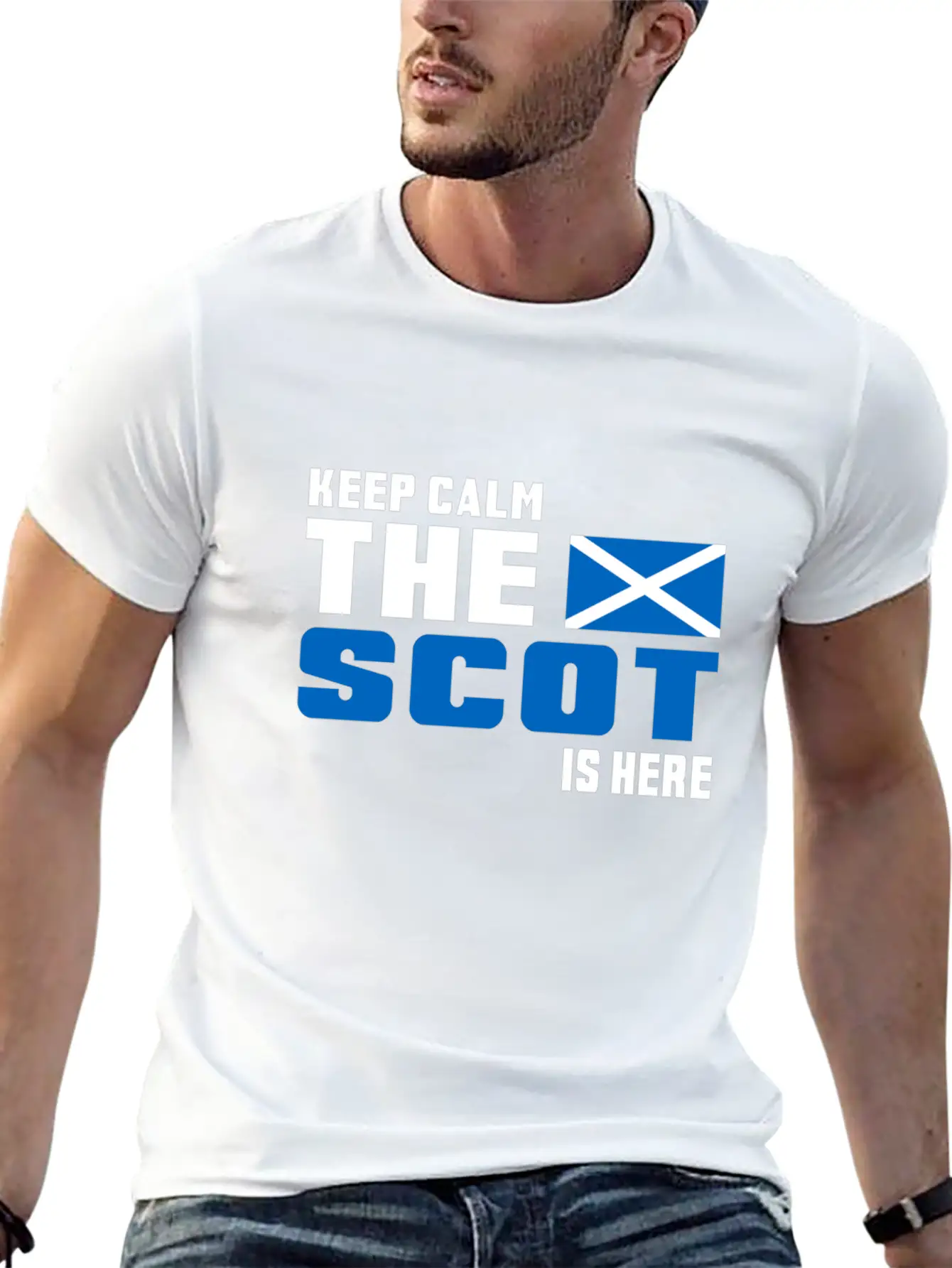 Keep Calm Scotland Design Gift Idea Basic Graphic T-Shirt – Daily Comfort In Soft Cotton