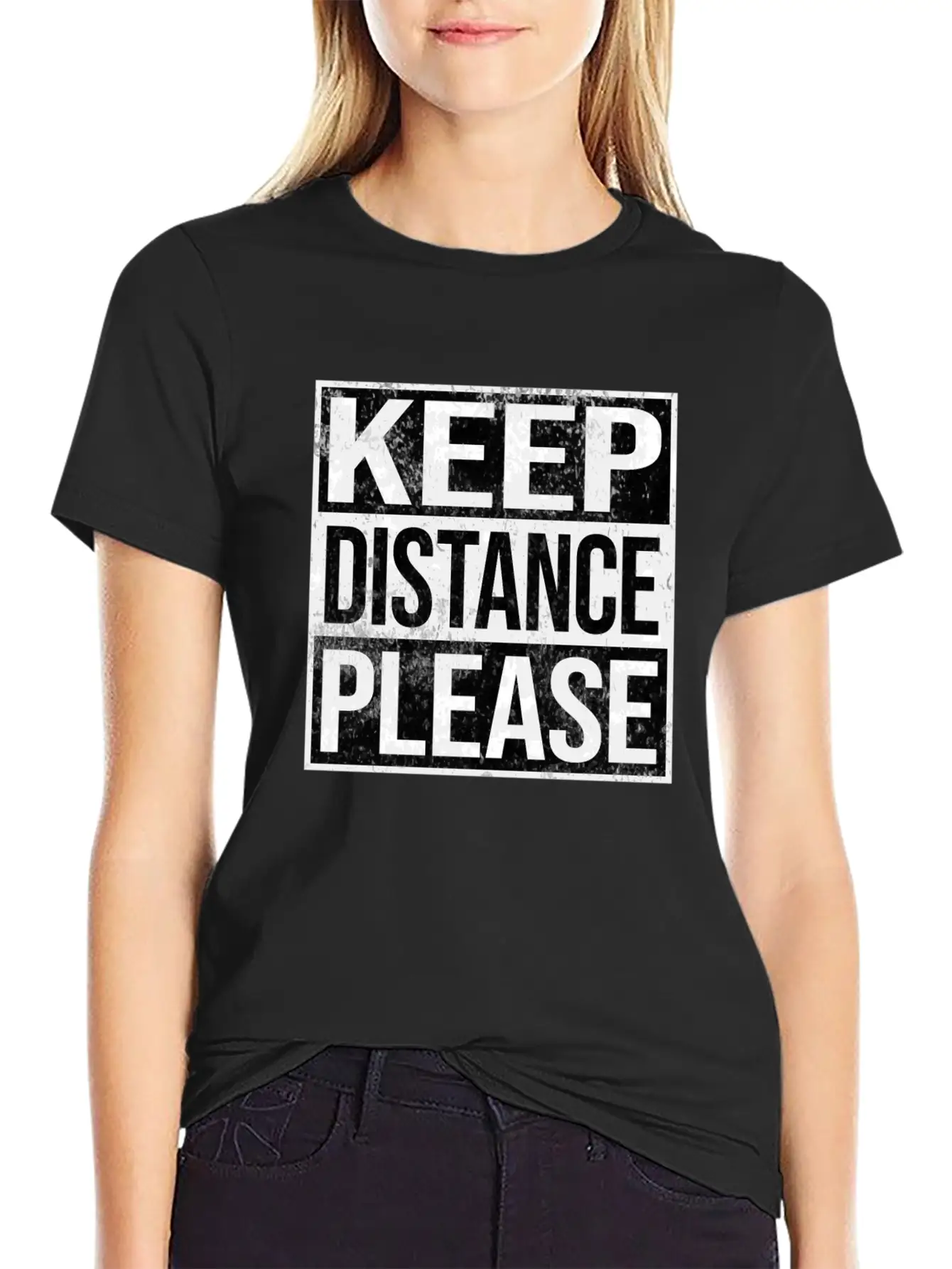 Keep Distance Please Corona Quarantine Unisex Short Sleeve Soft Cotton T-Shirt – Casual Everyday Wear