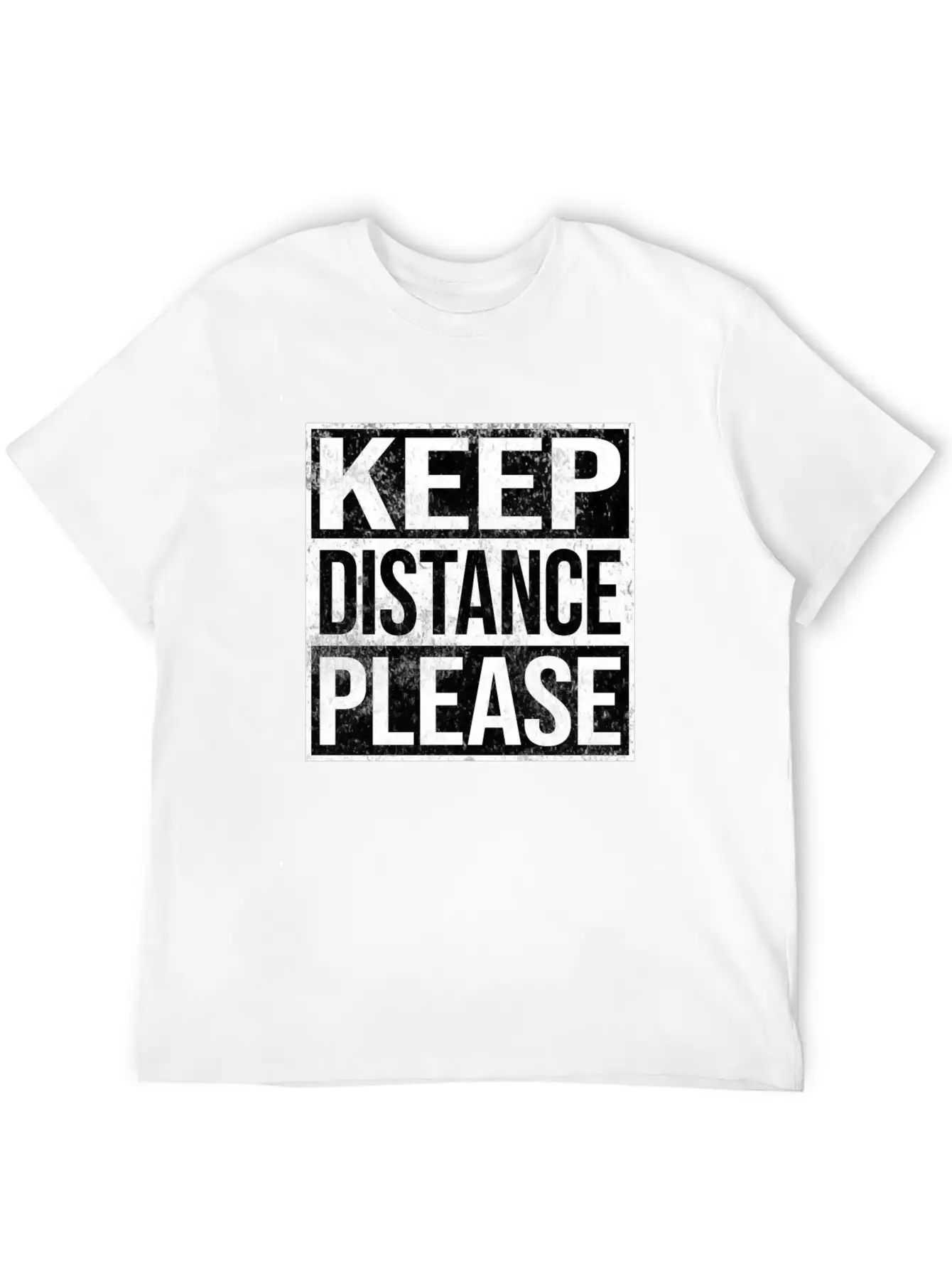 Keep Distance Please Corona Quarantine Unisex Short Sleeve Soft Cotton T-Shirt – Casual Everyday Wear