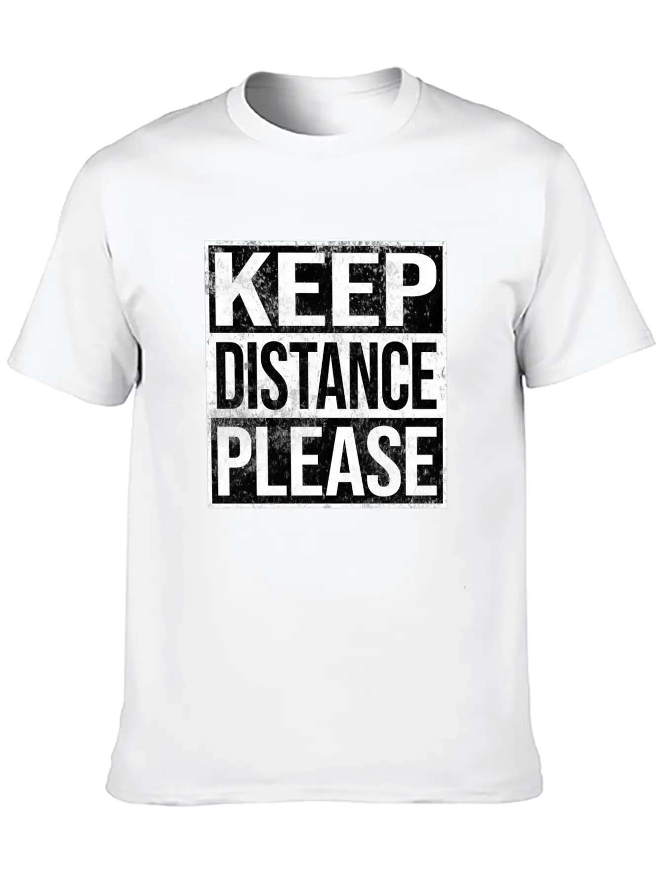 Keep Distance Please Corona Quarantine Unisex Short Sleeve Soft Cotton T-Shirt – Casual Everyday Wear