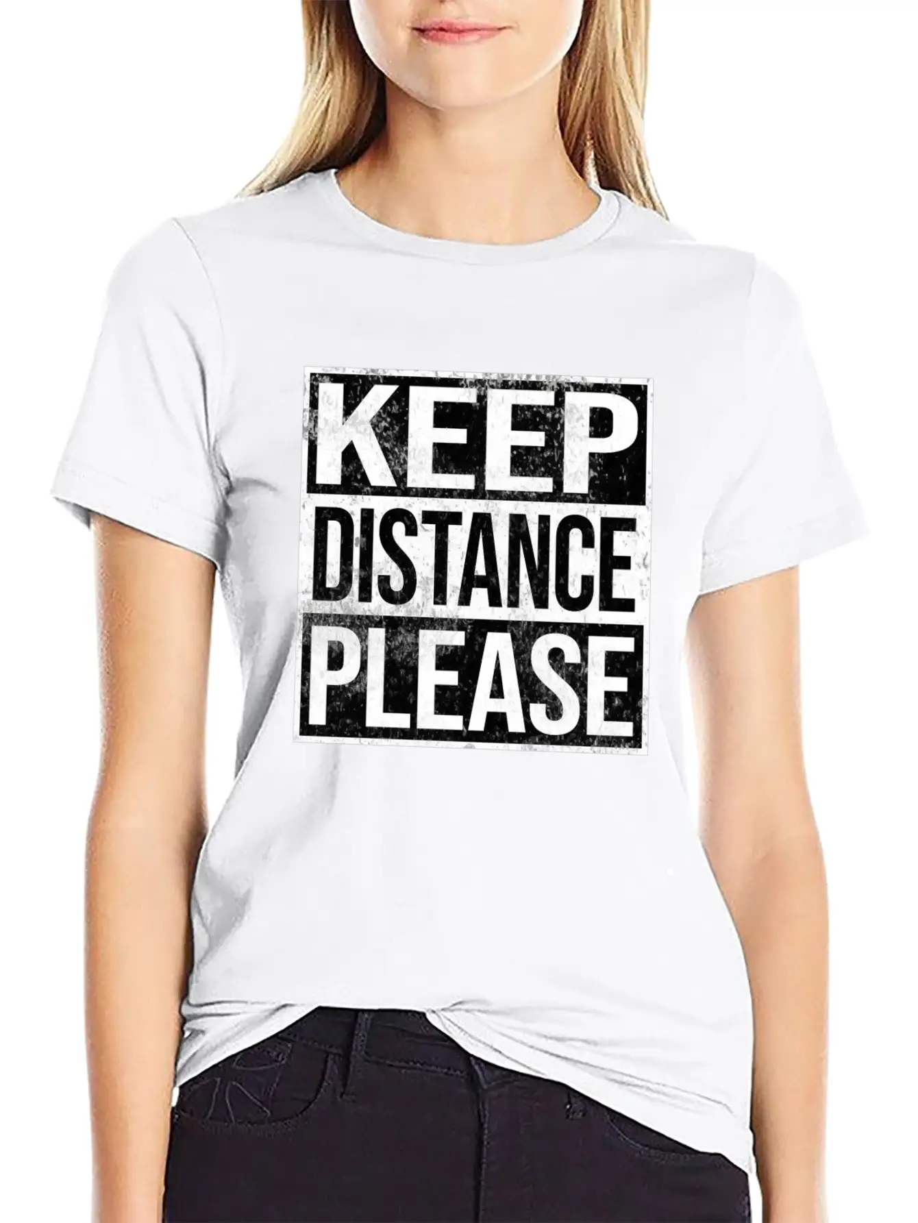 Keep Distance Please Corona Quarantine Unisex Short Sleeve Soft Cotton T-Shirt – Casual Everyday Wear
