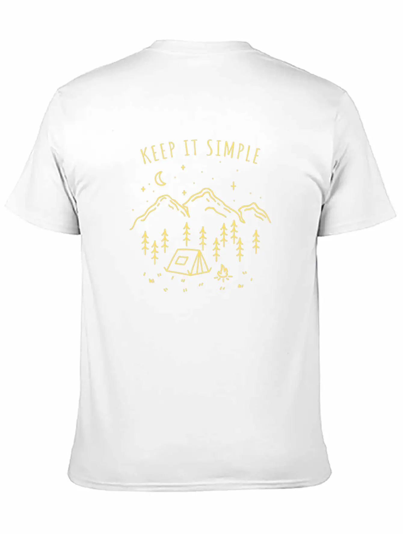 Keep It Simple Campfire Nature Tent Minimalism Basic Graphic T-Shirt – Daily Comfort In Soft Cotton