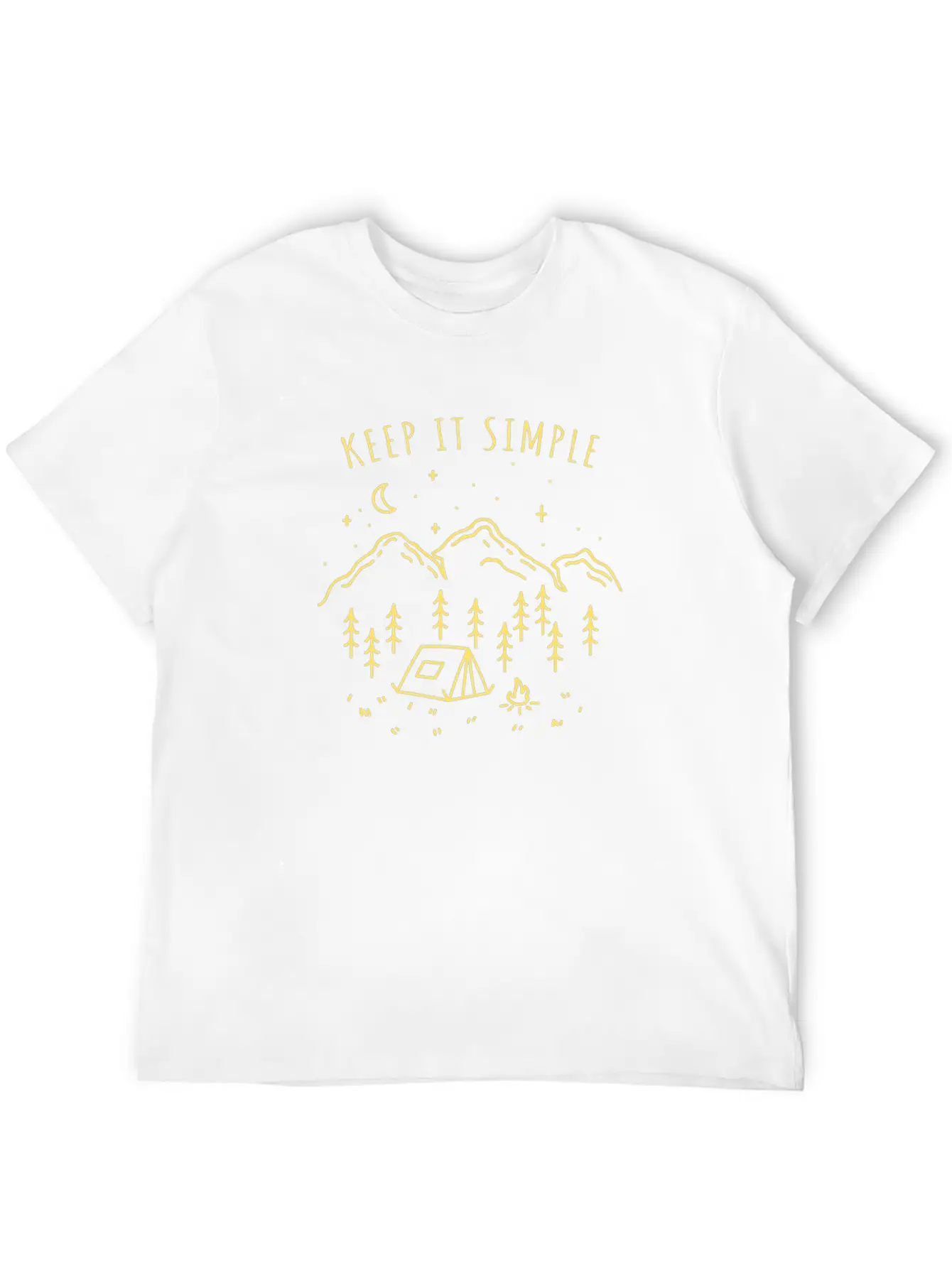 Keep It Simple Campfire Nature Tent Minimalism Basic Graphic T-Shirt – Daily Comfort In Soft Cotton
