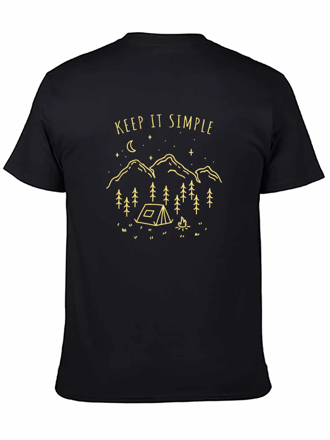 Keep It Simple Campfire Nature Tent Minimalism Basic Graphic T-Shirt – Daily Comfort In Soft Cotton