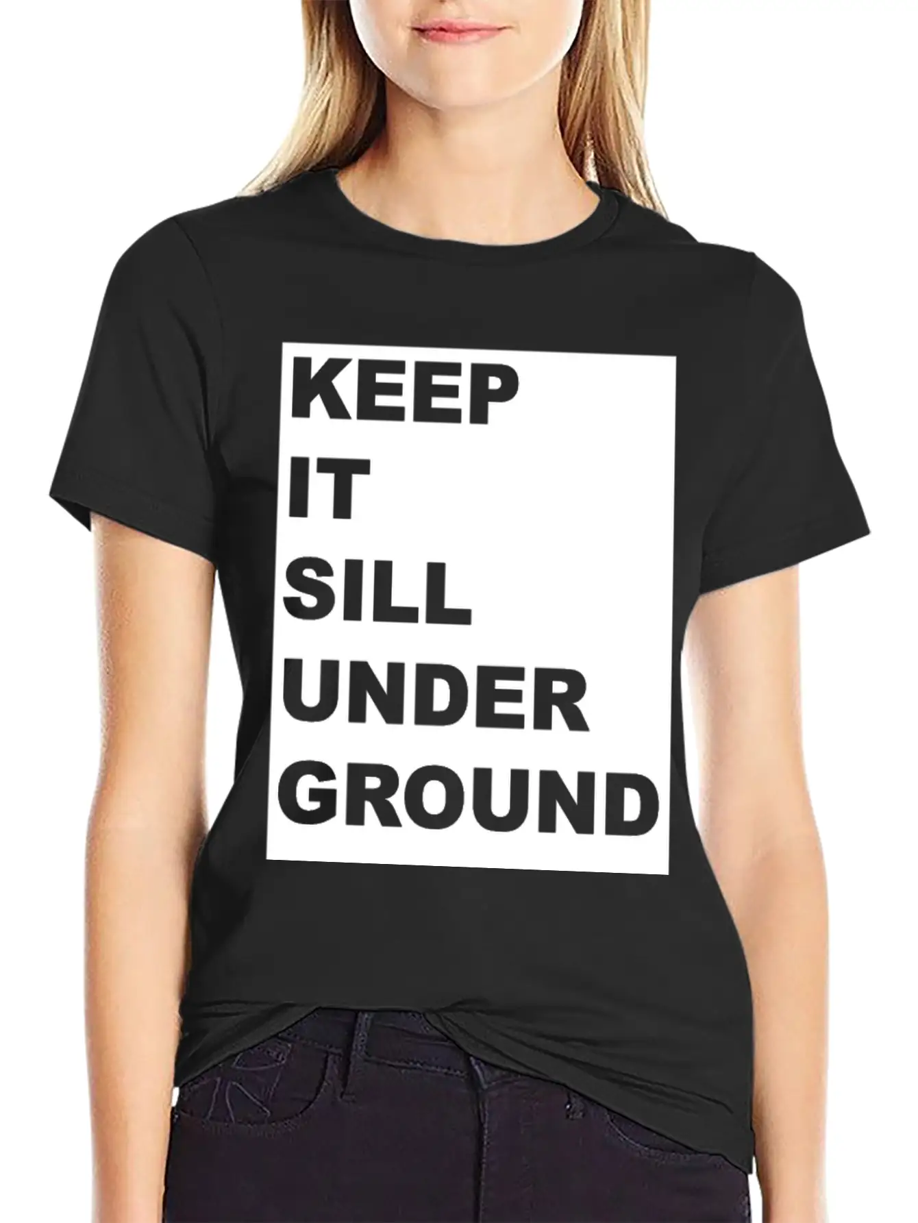 KEEP IT UNDER GROUND Gift Festival Music Techno DJ Stylish Everyday T-Shirt – Unisex Basic Cotton Tee