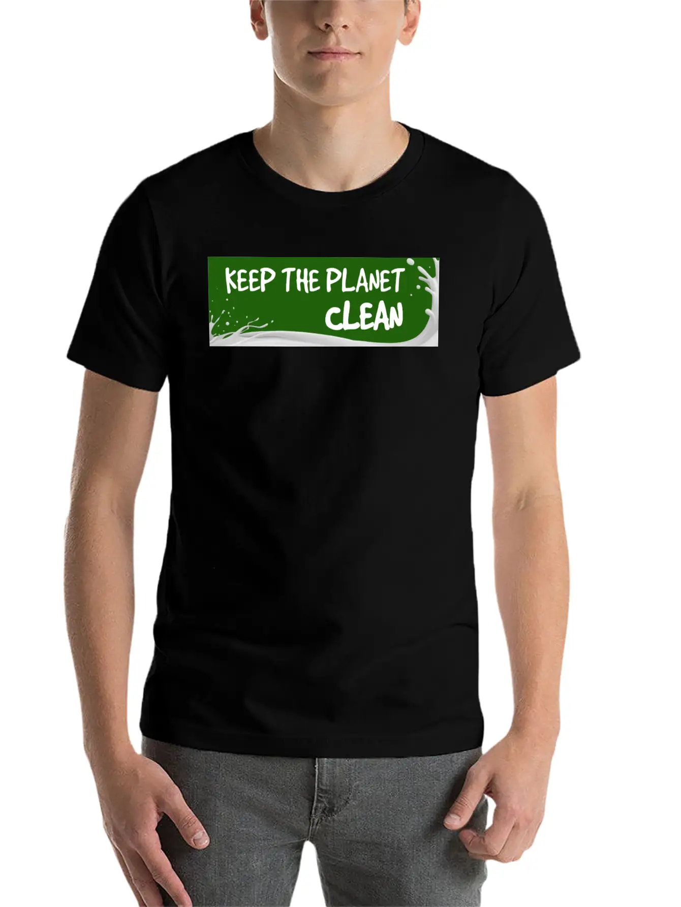 Keep The Planet Clean Unisex Short Sleeve Soft Cotton T-Shirt – Casual Everyday Wear
