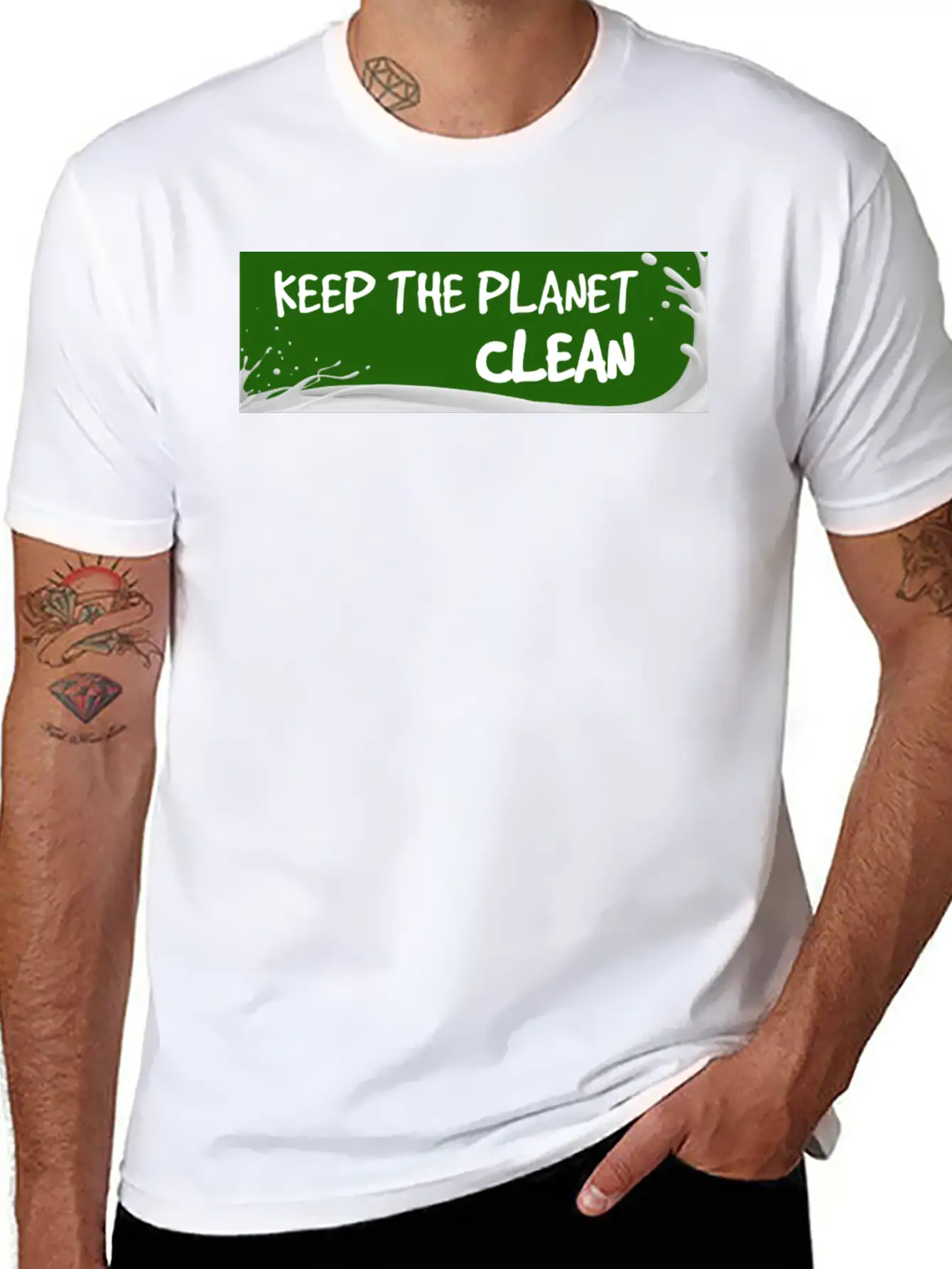 Keep The Planet Clean Unisex Short Sleeve Soft Cotton T-Shirt – Casual Everyday Wear