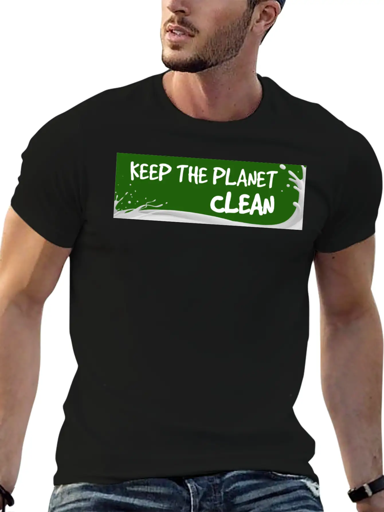 Keep The Planet Clean Unisex Short Sleeve Soft Cotton T-Shirt – Casual Everyday Wear