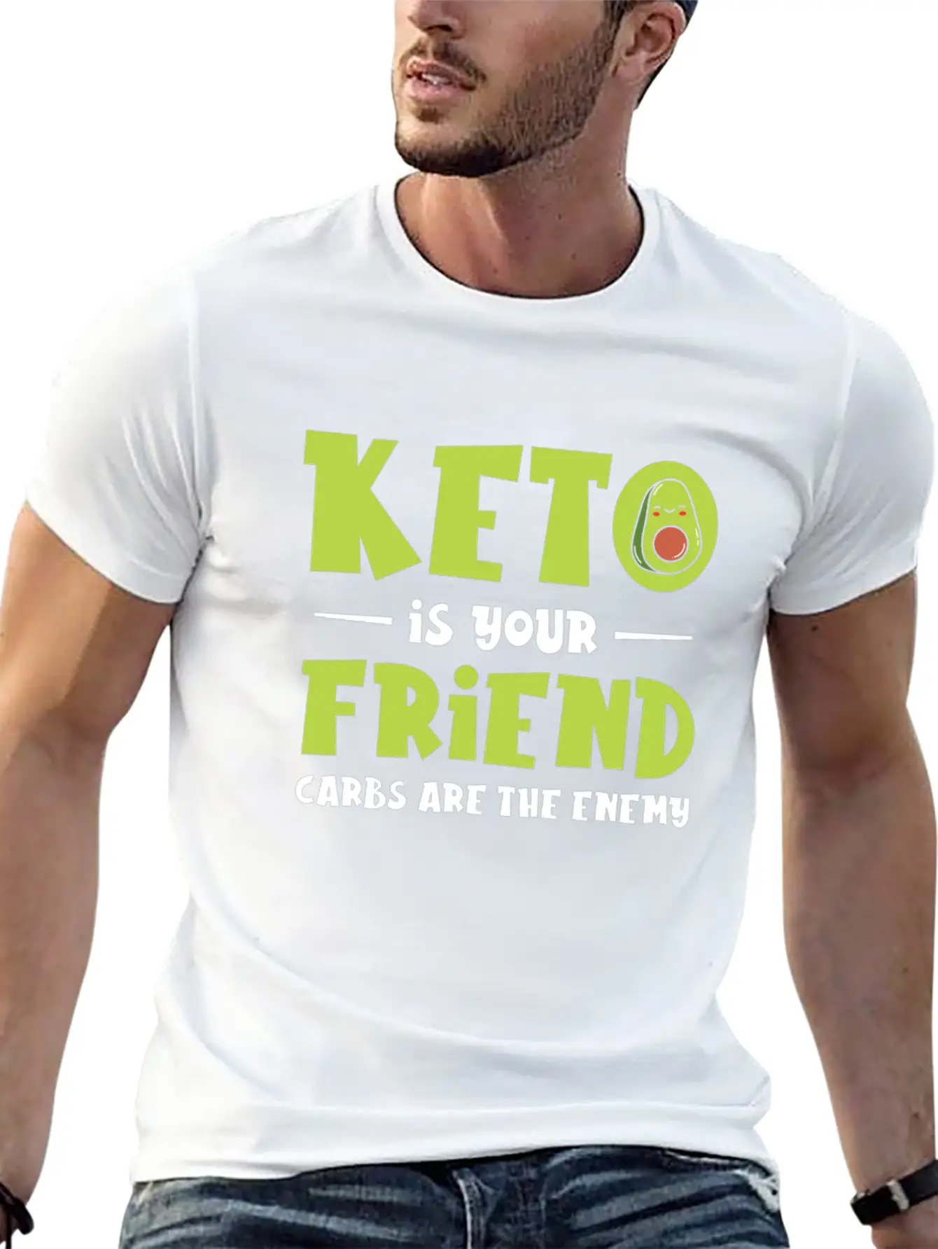 Keto Diet Nutritionist Avocado Fruit Dietitian Stylish Everyday T-Shirt – Unisex Basic Cotton Tee