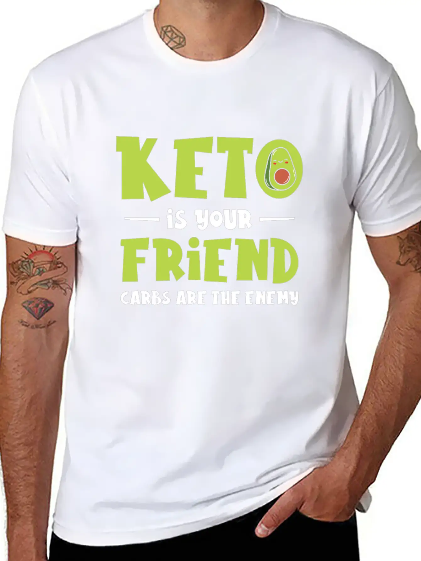 Keto Diet Nutritionist Avocado Fruit Dietitian Stylish Everyday T-Shirt – Unisex Basic Cotton Tee