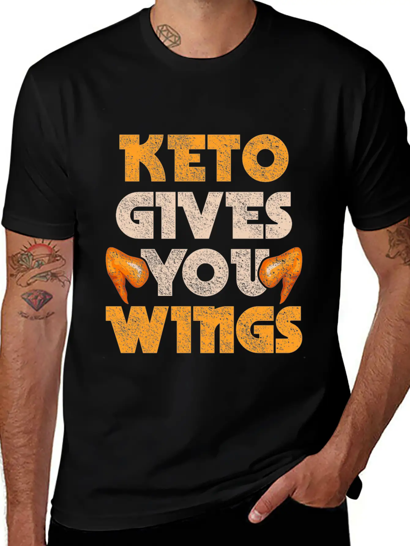 Keto Gives You Wings Chicken Food Ketogenic Diet Essential Unisex Summer Tee – Soft Cotton Casual Fit