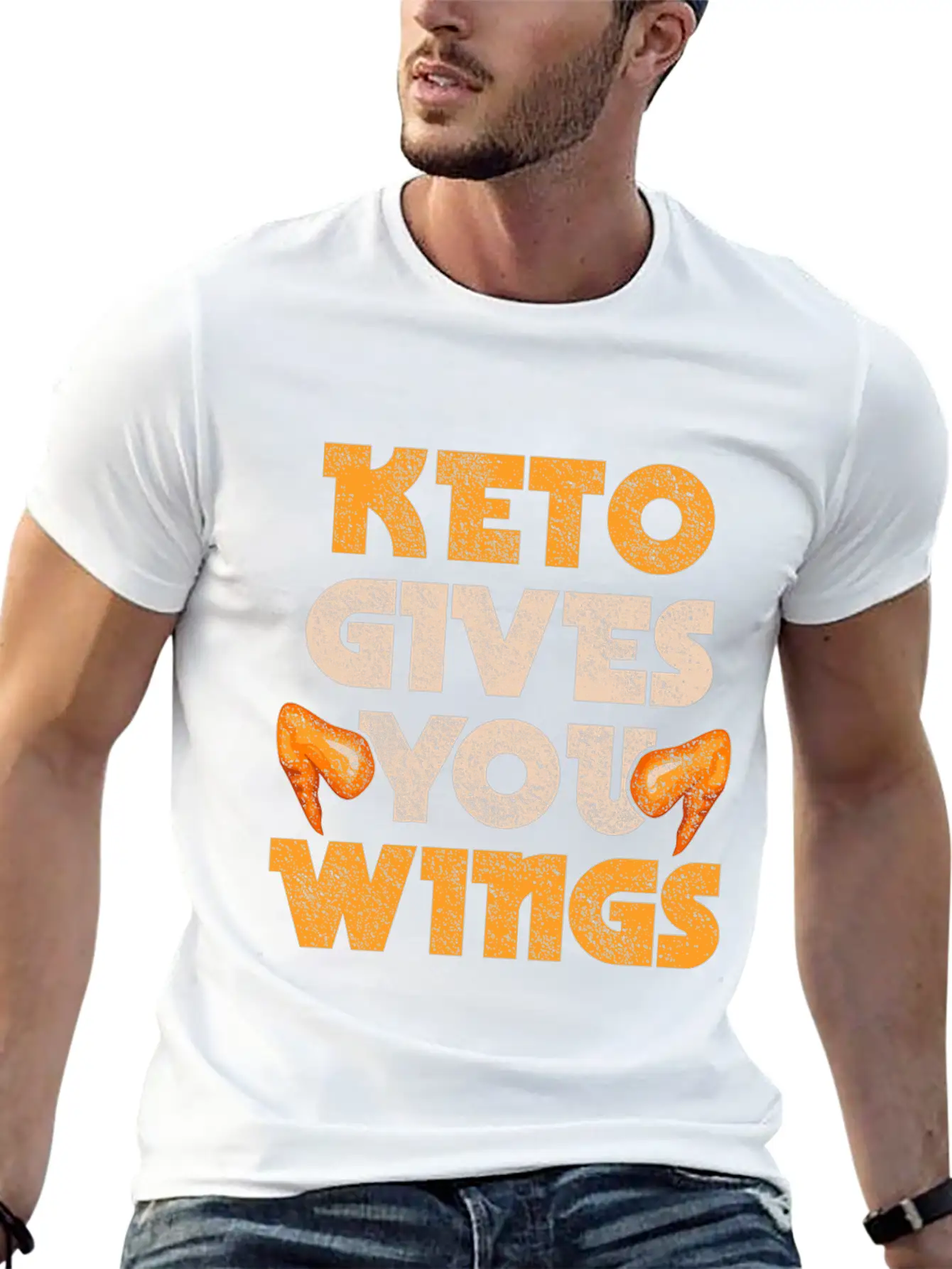 Keto Gives You Wings Chicken Food Ketogenic Diet Essential Unisex Summer Tee – Soft Cotton Casual Fit